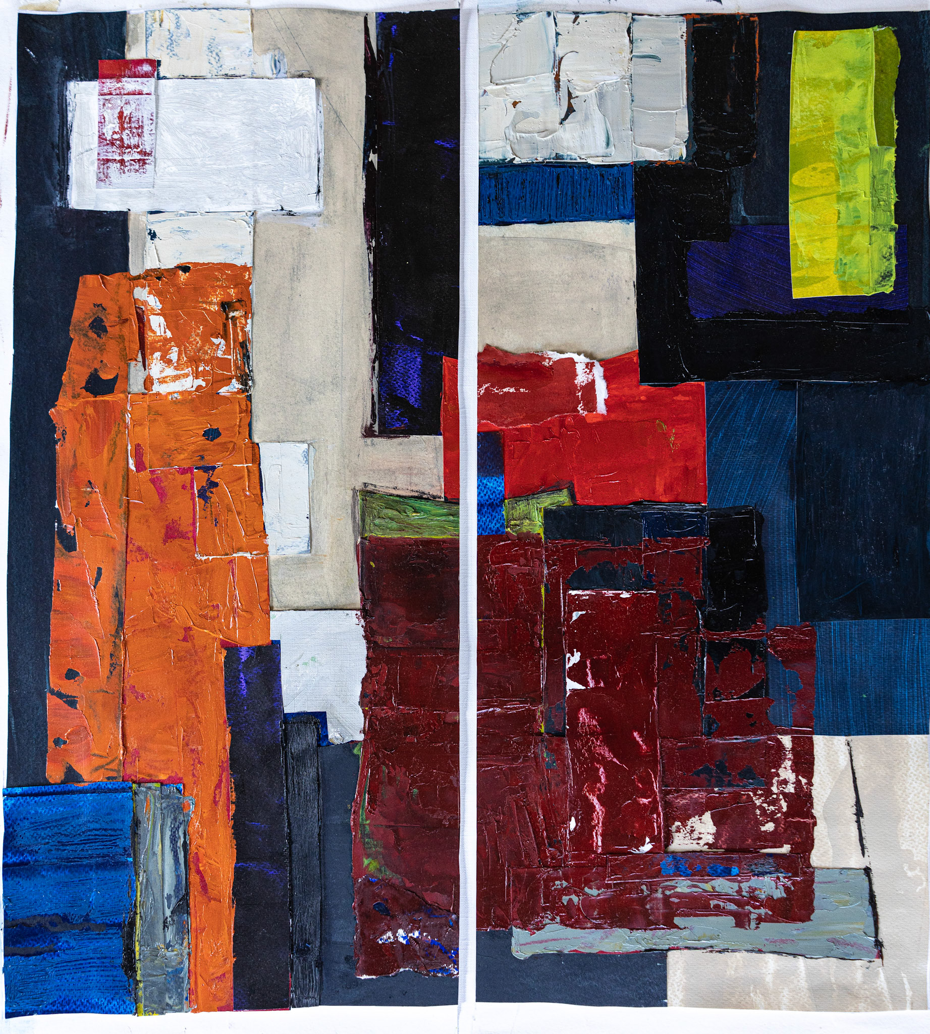 Metroplis | 2023 | Collage: Oil | 59cm x 63cm