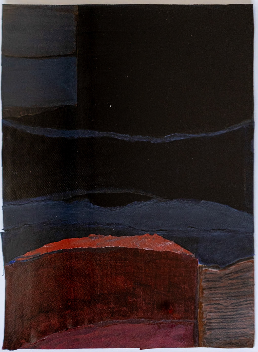 Night Approaches | 2023 | Collage: Ink, Gouache &amp; Watercolour | 42cm x 55cm