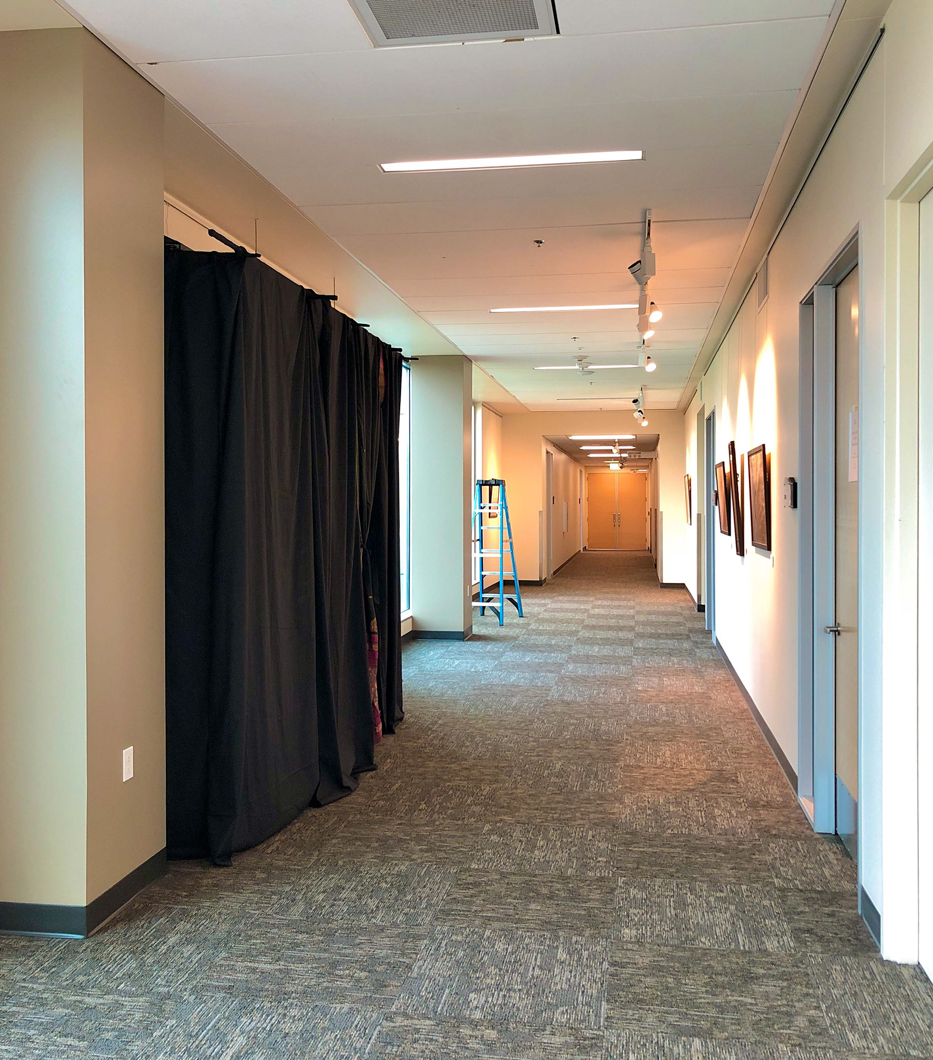 Installation in a hallway of Shoreline City Hall