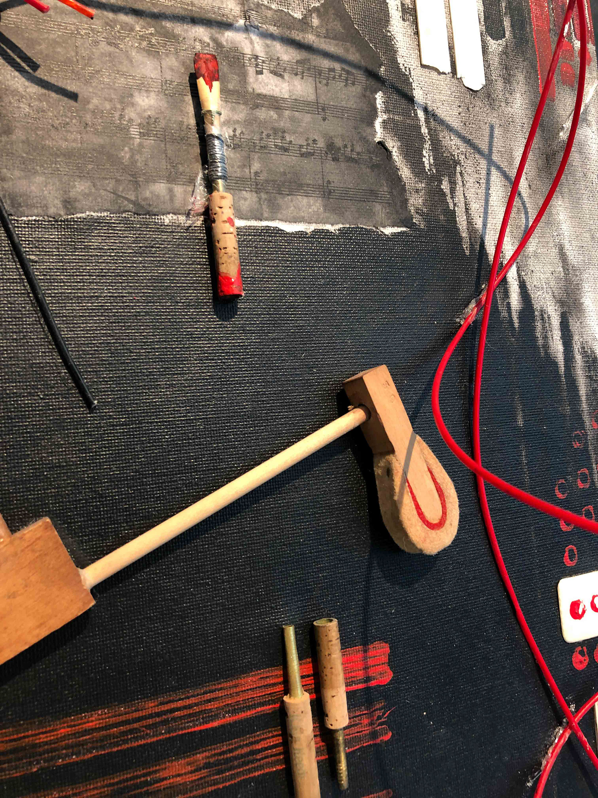 Detail showing musical instrument parts