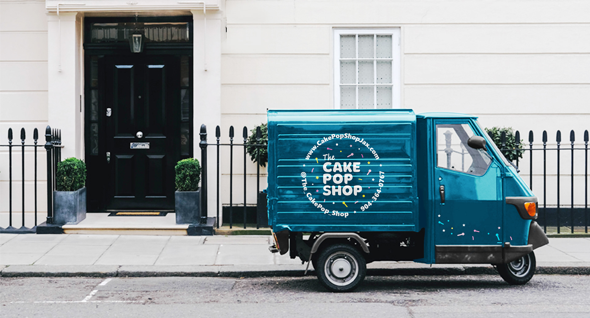 Delivery truck for The Cake Pop Shop.