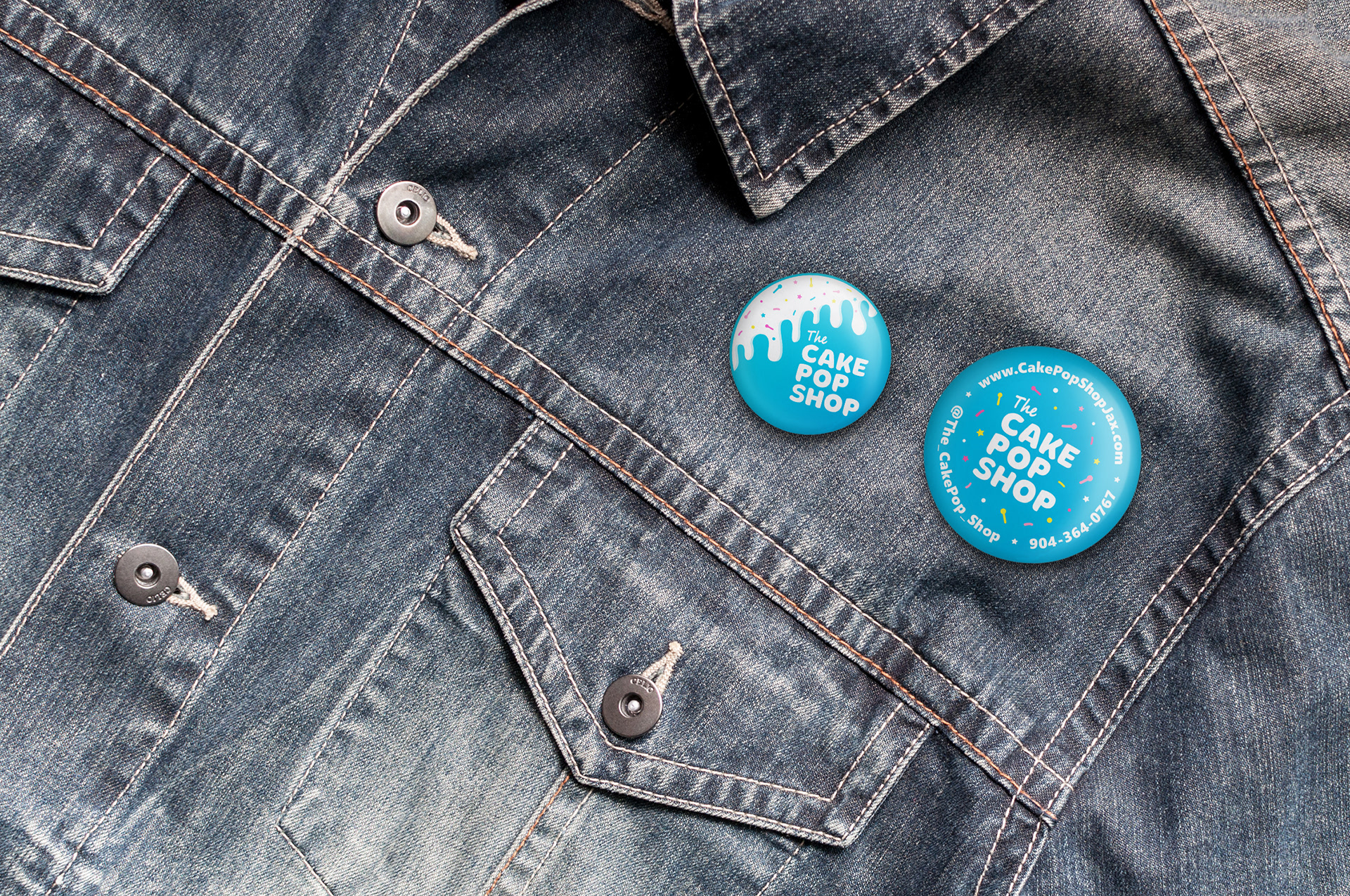 Pins made for The Cake Pop Shop.