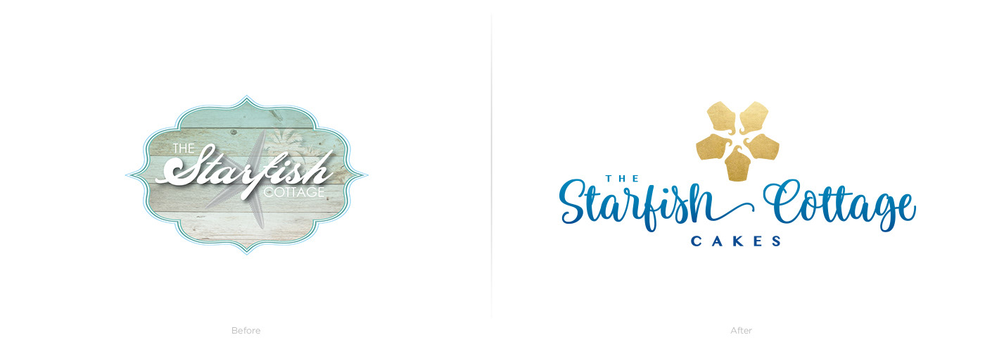 The Starfish Cottage Cakes logo rebrand.
