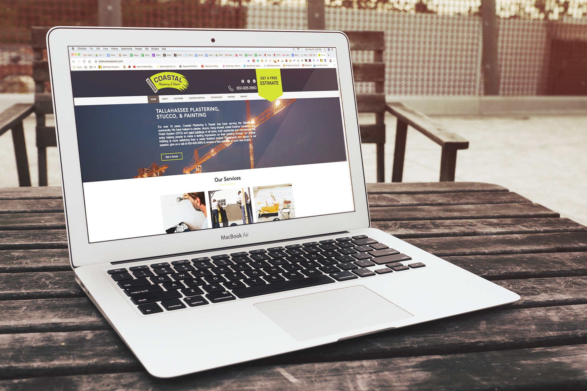 Website design for Coastal Plastering & Repair located in Tallahassee, Florida.