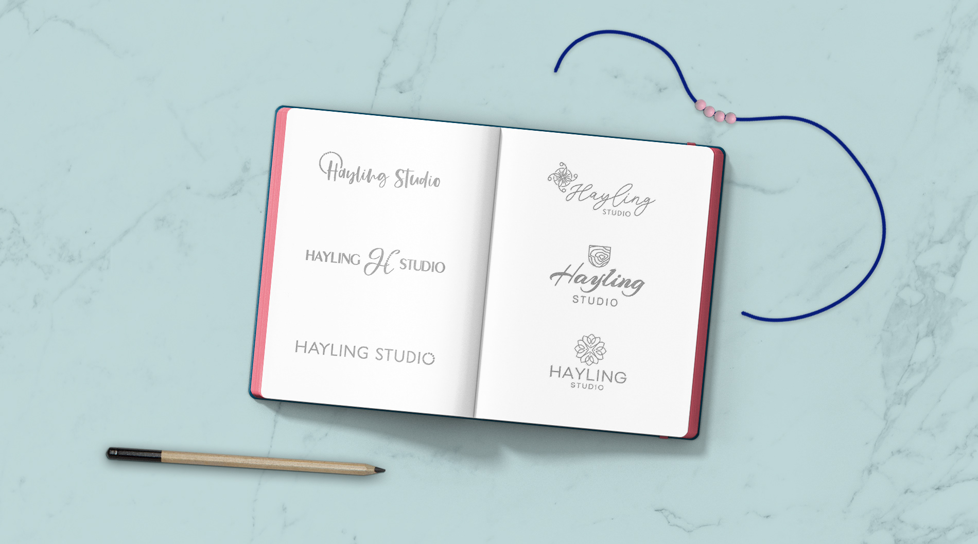 Logo Sketch for Hayling Studio branding and logo.