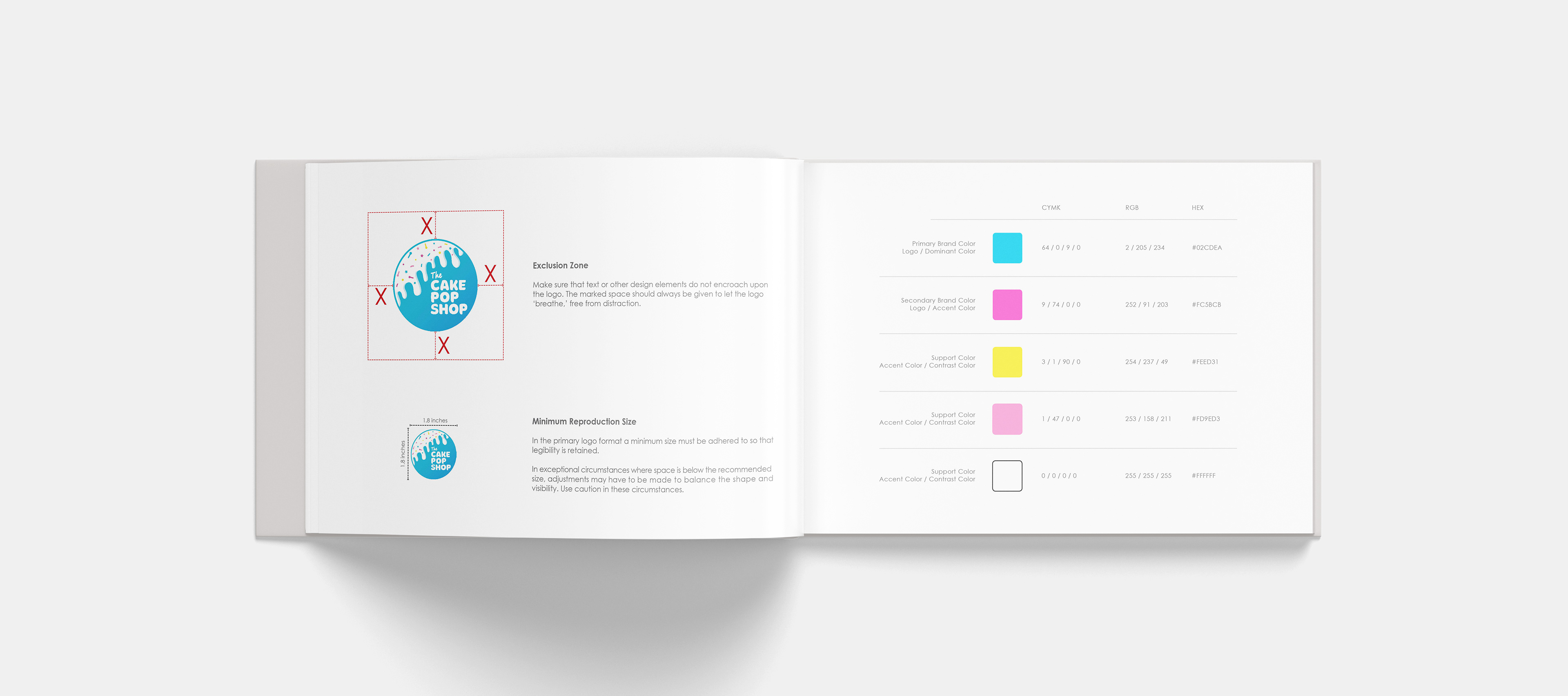 Style Guide for The Cake Pop Shop, designed by Nick Tuma.