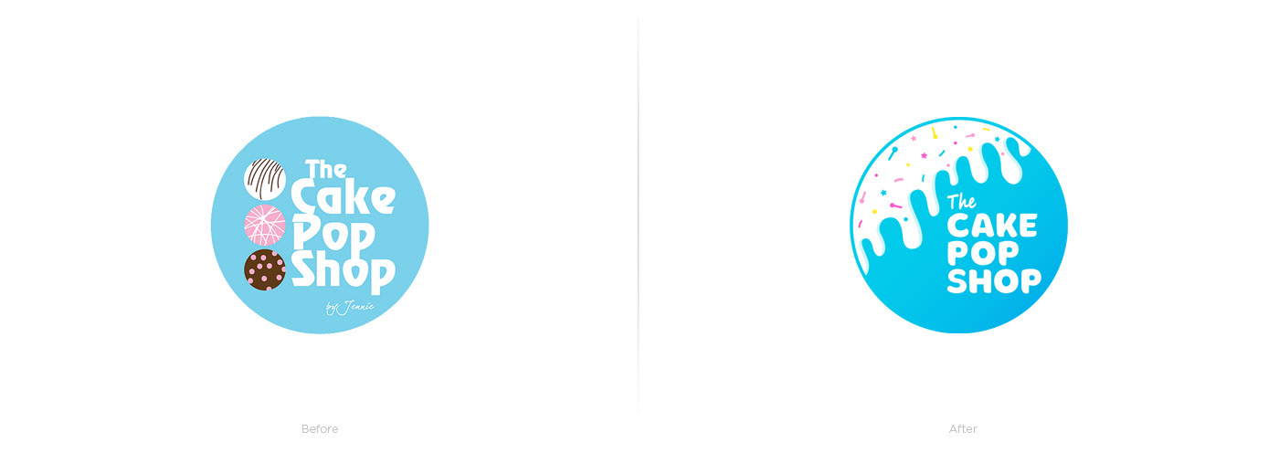 The cake pop shop logo rebrand.