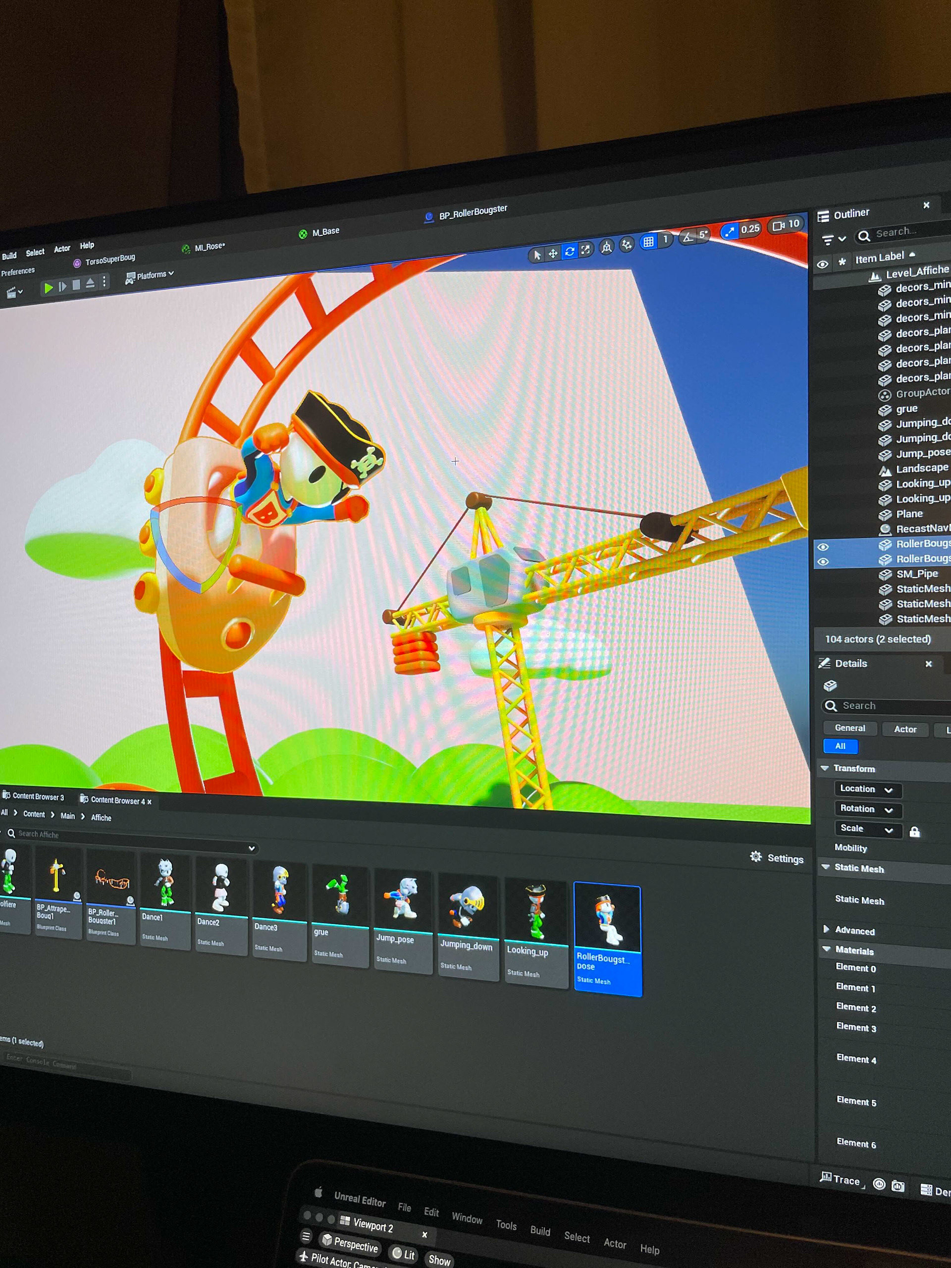 Création de la scène dans Unreal Engine
