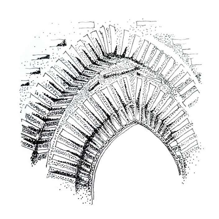 Arche en pierre, dessin de patrimoine à préserver