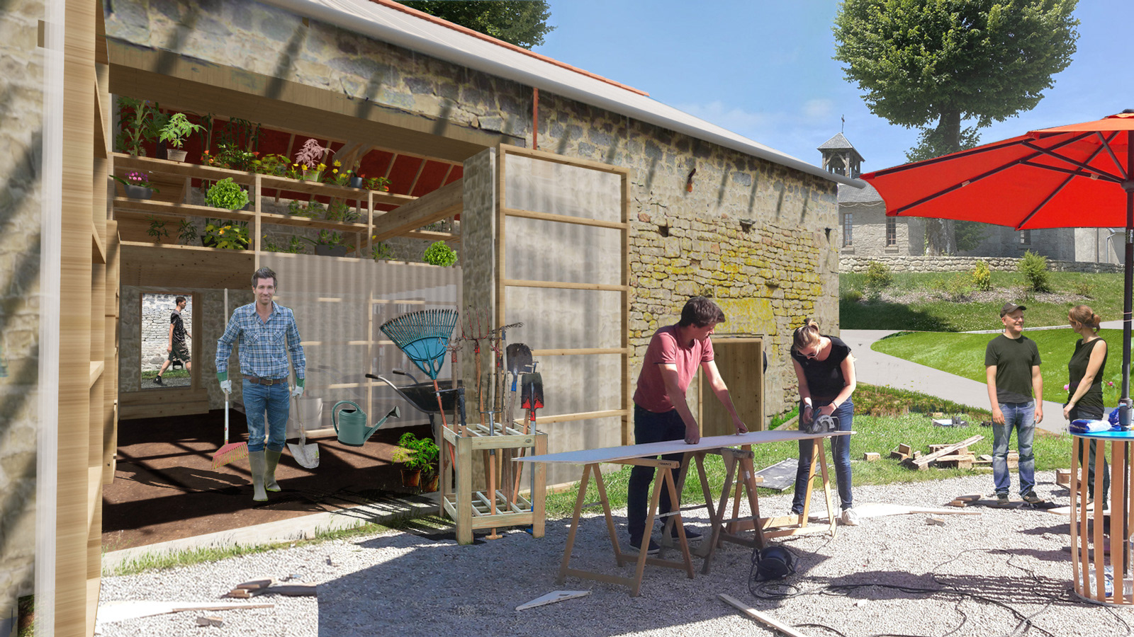 Projet de transformation d'une grange en espace commun et de partage dans un milieu rural