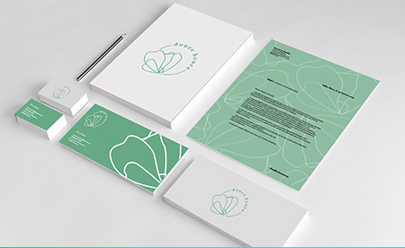 Création de l'identité graphique pour Douce Heure, Auxiliaire Petite Enfance & Instructrice en Massage Bébé.