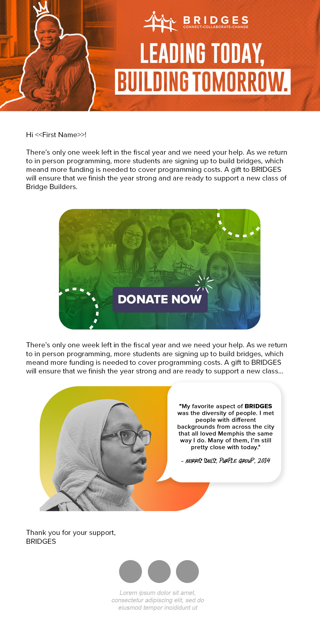 Email Template for Donors