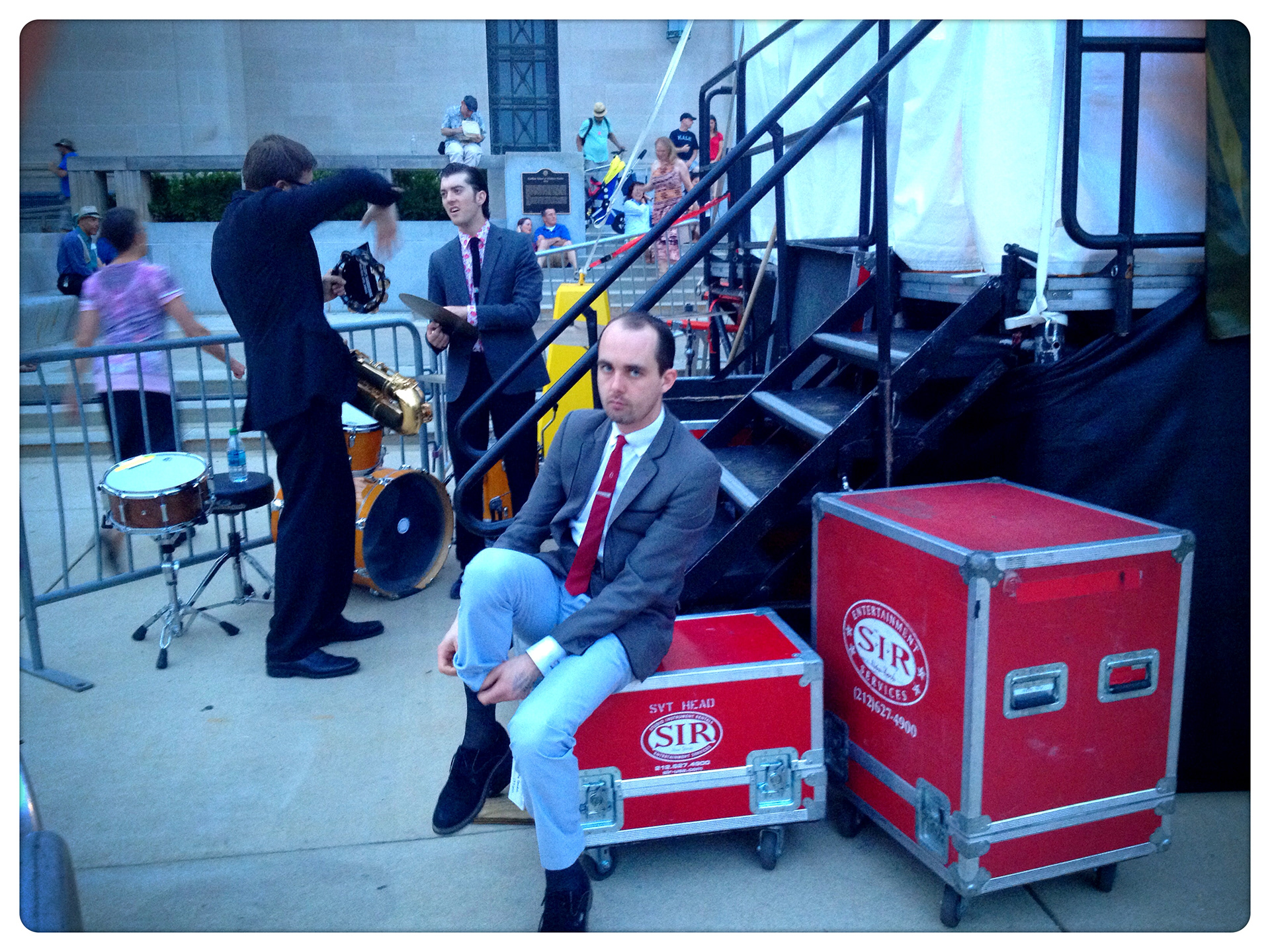 Outside the musician's tent.