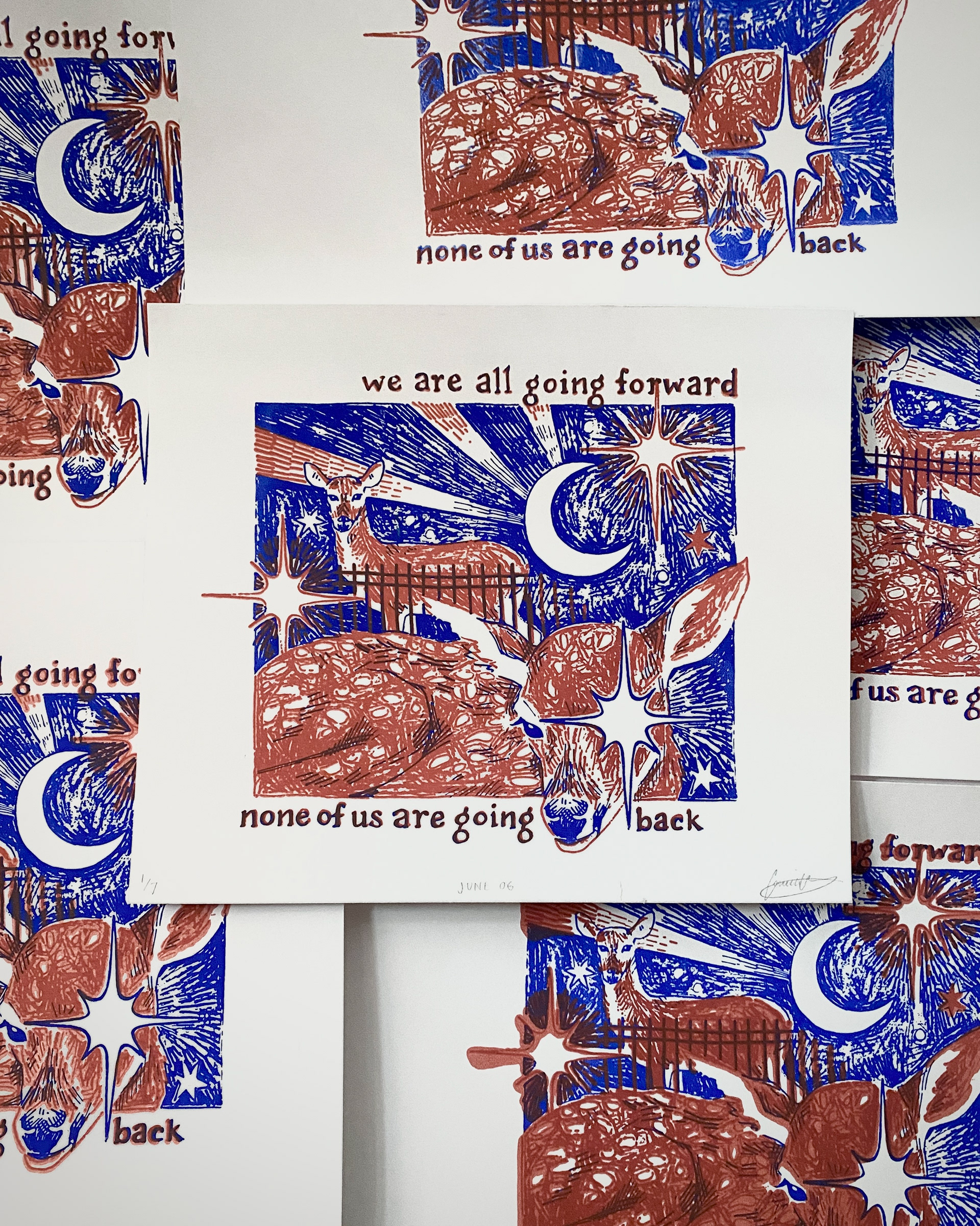   June 06, January 2024, acrylic ink on bristol, 10" x 10".                                                                           Quote from Snow and Dirty Rain by Richard Siken 