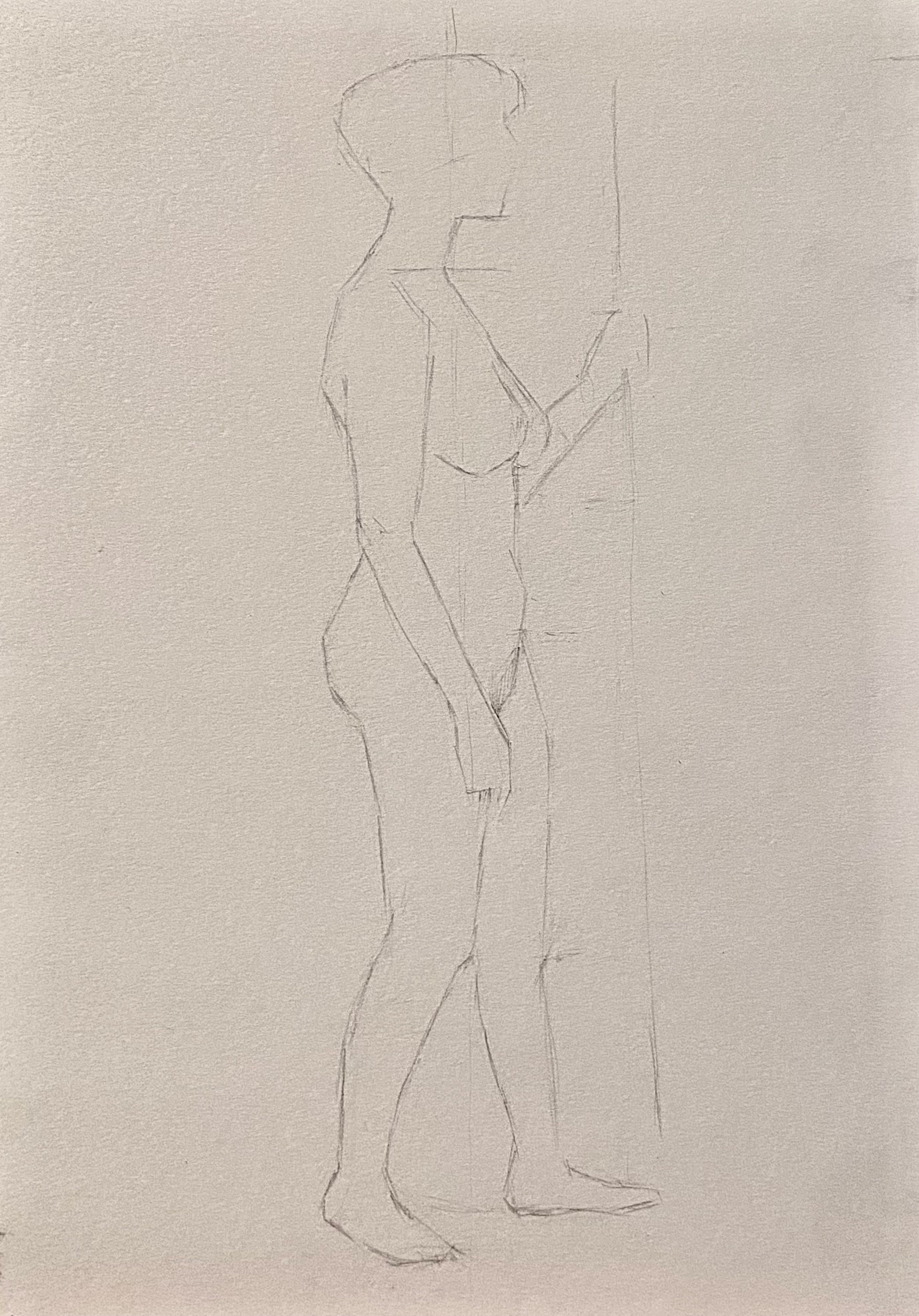 Figure drawing session 1, November 2022, graphite on paper, 11" x 16"