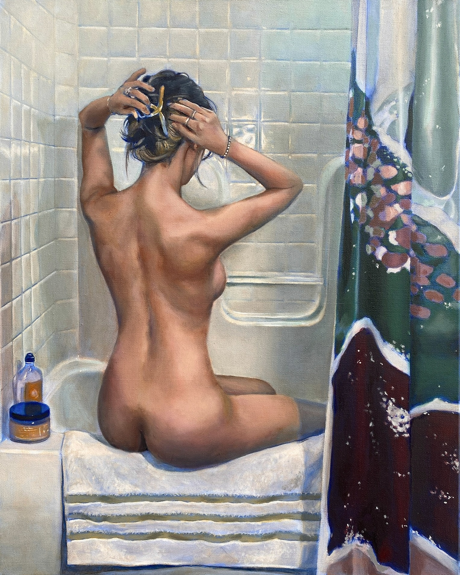 This Skin is Your Skin (final), April 2024, oil on canvas, 20" x 16"