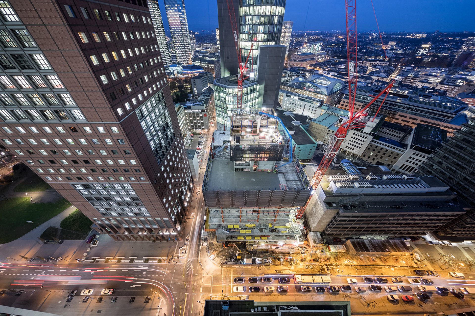 Fotodokumentation vom Bau des OmniTurms für Tishman Speyer