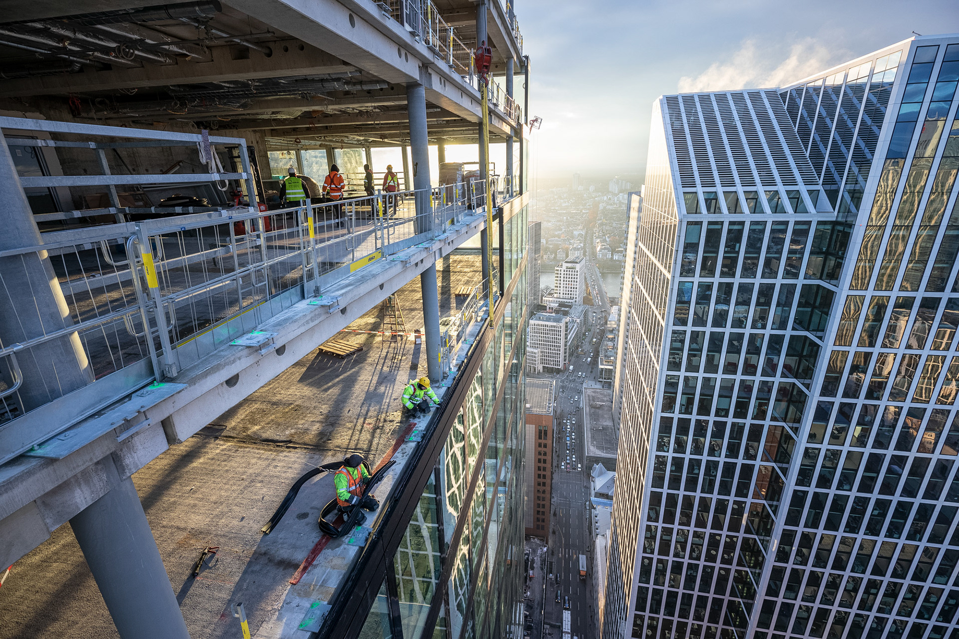 Fotodokumentation vom Bau des OmniTurms für Tishman Speyer