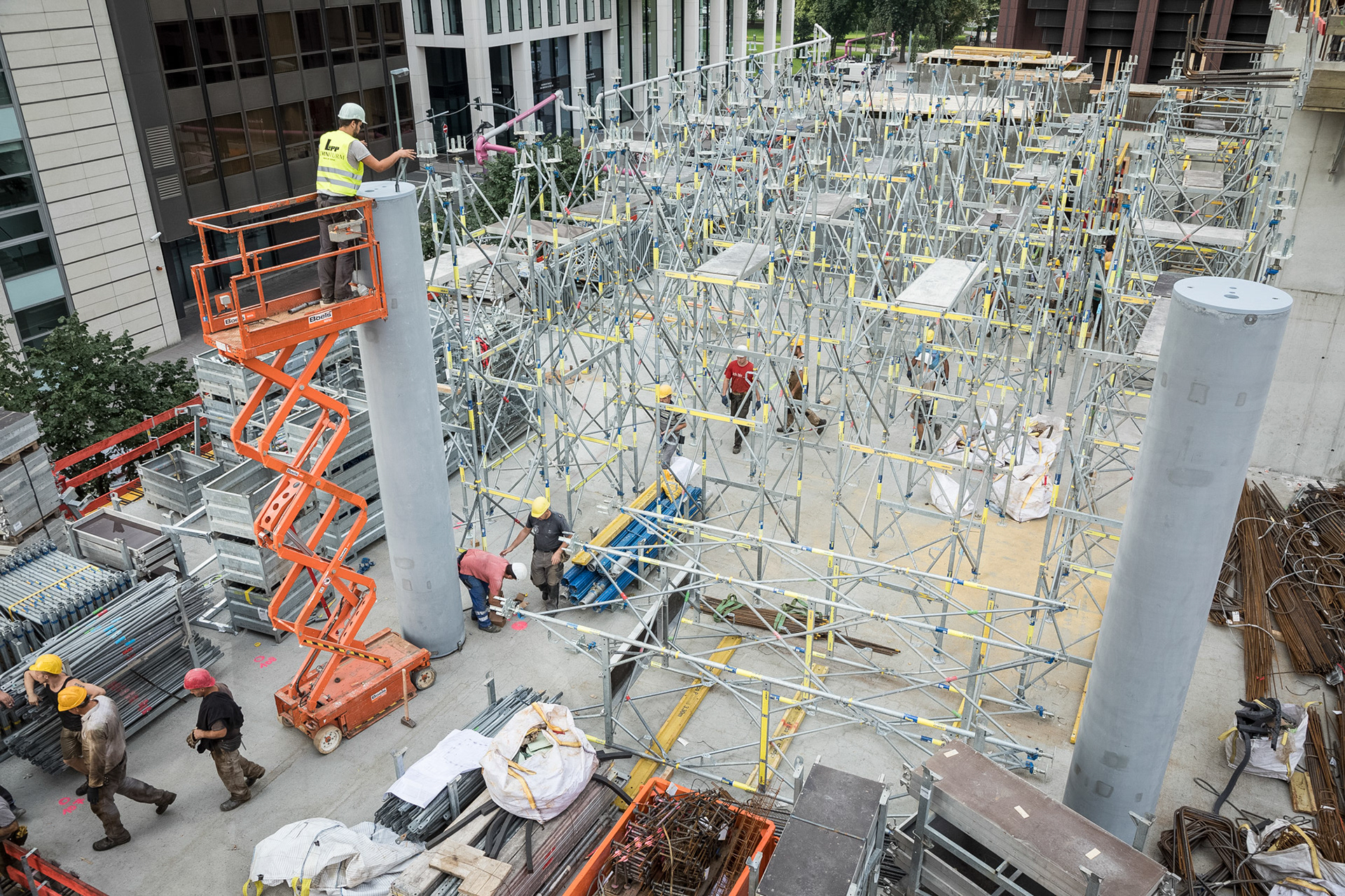 Fotodokumentation vom Bau des OmniTurms für Tishman Speyer
