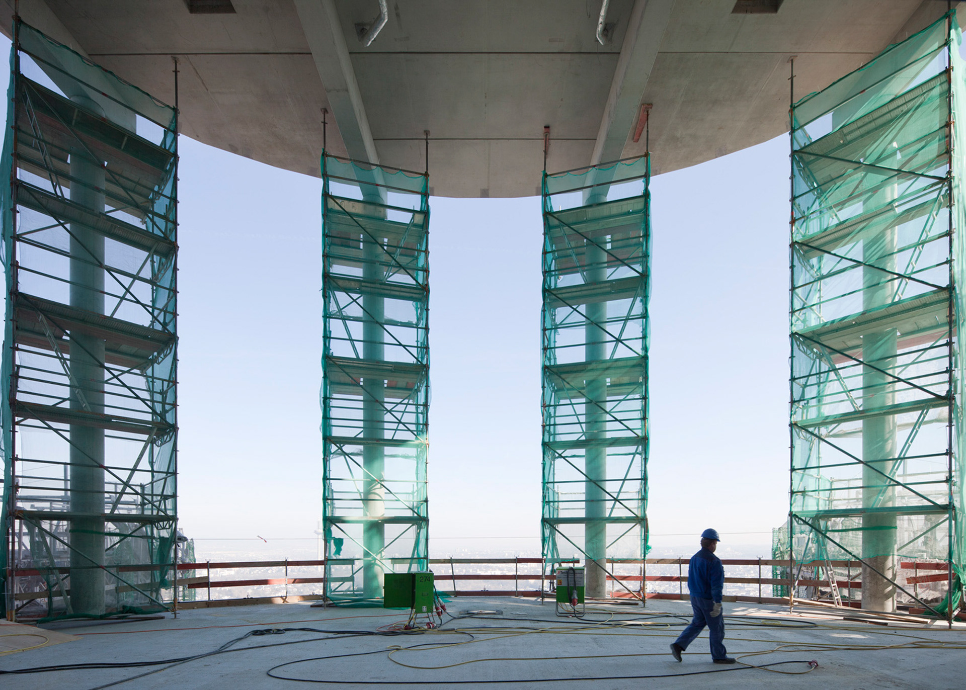 Fotodokumentation vom Bau des Tower 185 für CA Immo