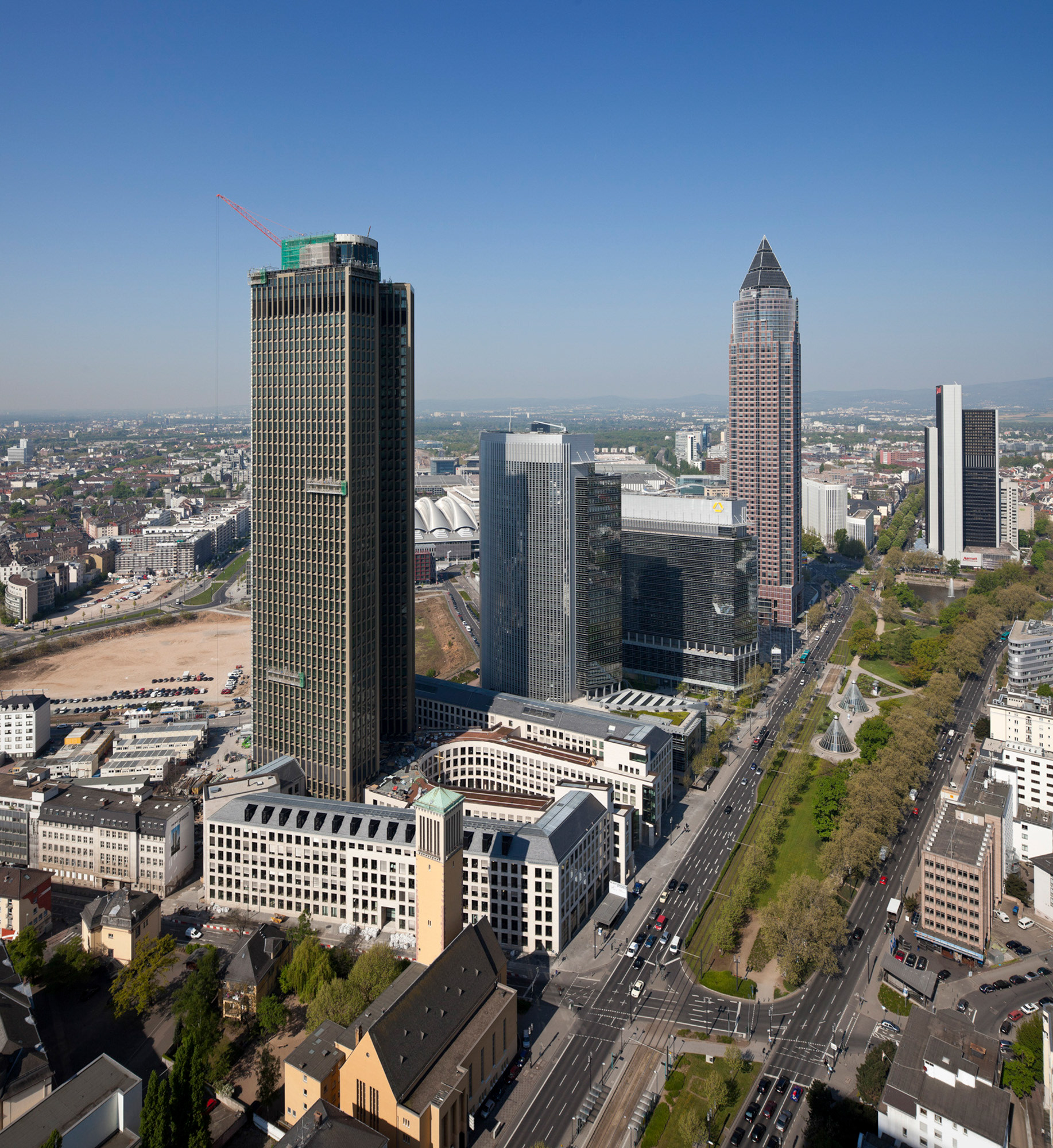 Fotodokumentation vom Bau des Tower 185 für CA Immo