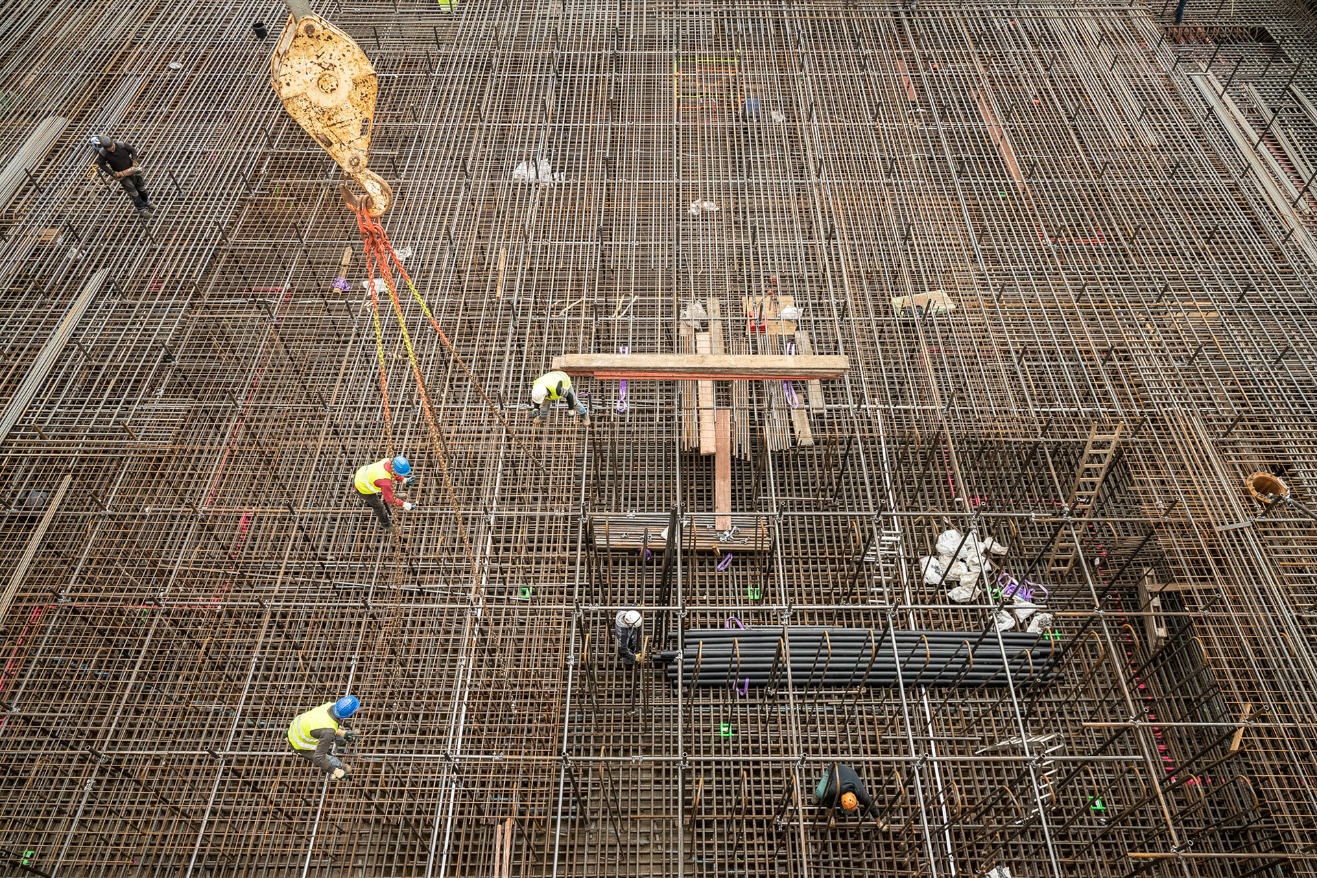 Fotodokumentation vom Bau des ONE für CA Immo / Bodenplatte