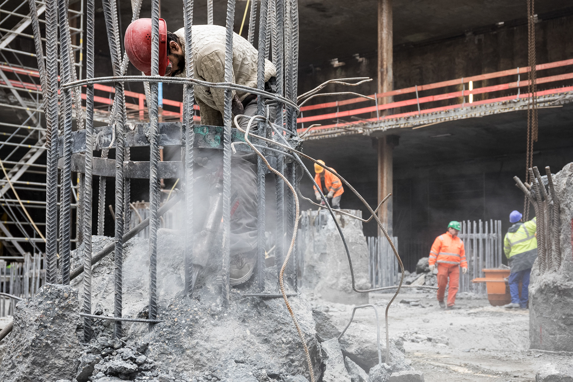 Fotodokumentation vom Bau des OmniTurms für Tishman Speyer