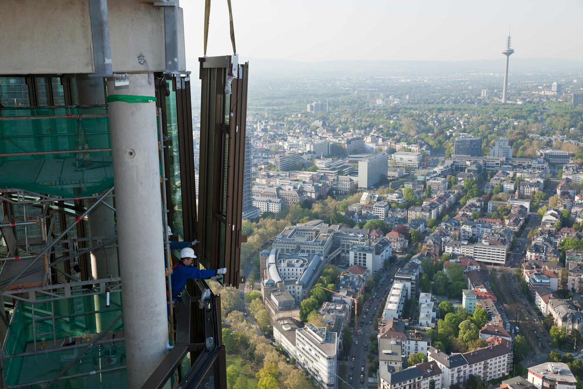 Fotodokumentation vom Bau des Tower 185 für CA Immo