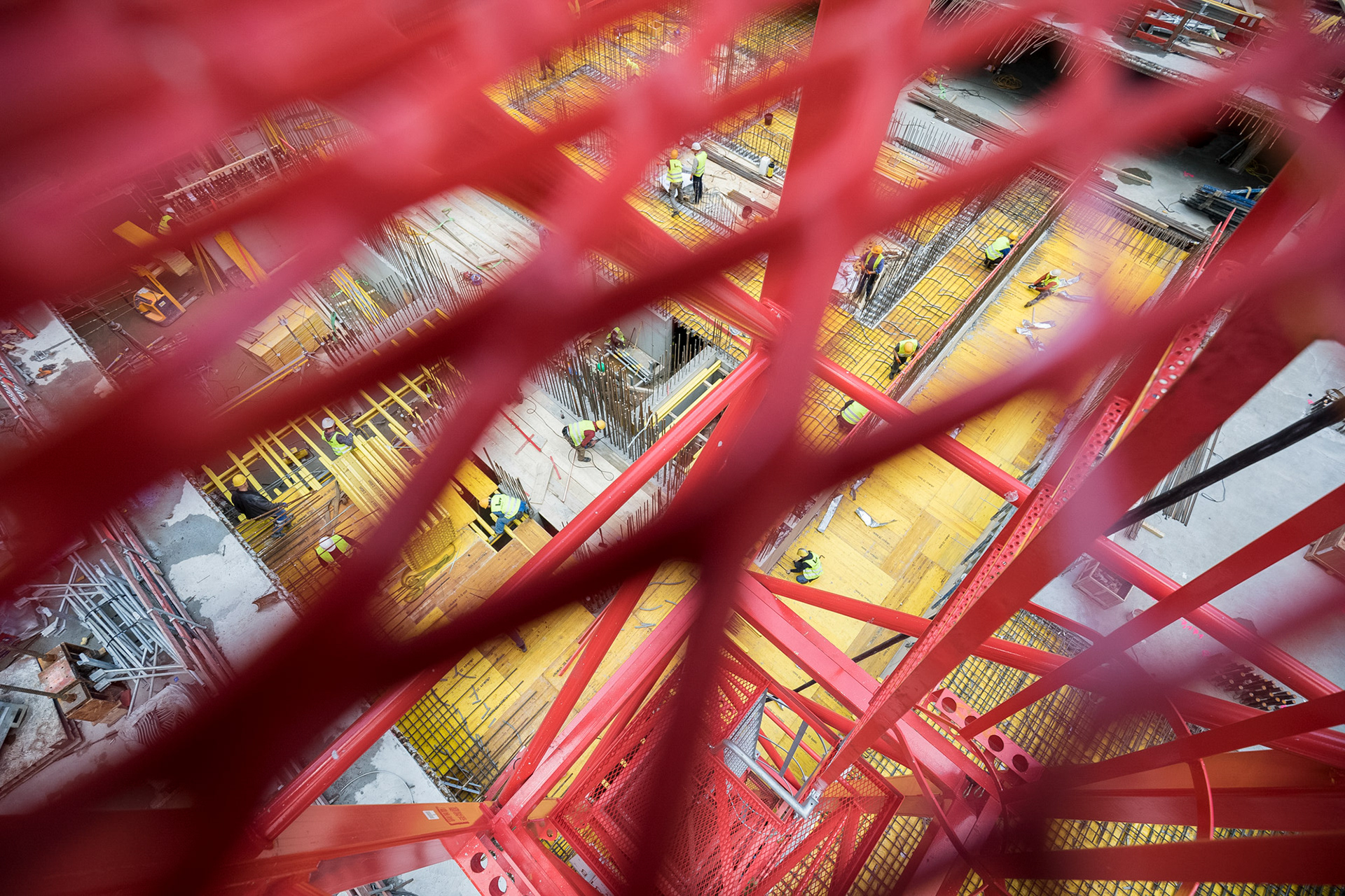 Fotodokumentation vom Bau des OmniTurms für Tishman Speyer