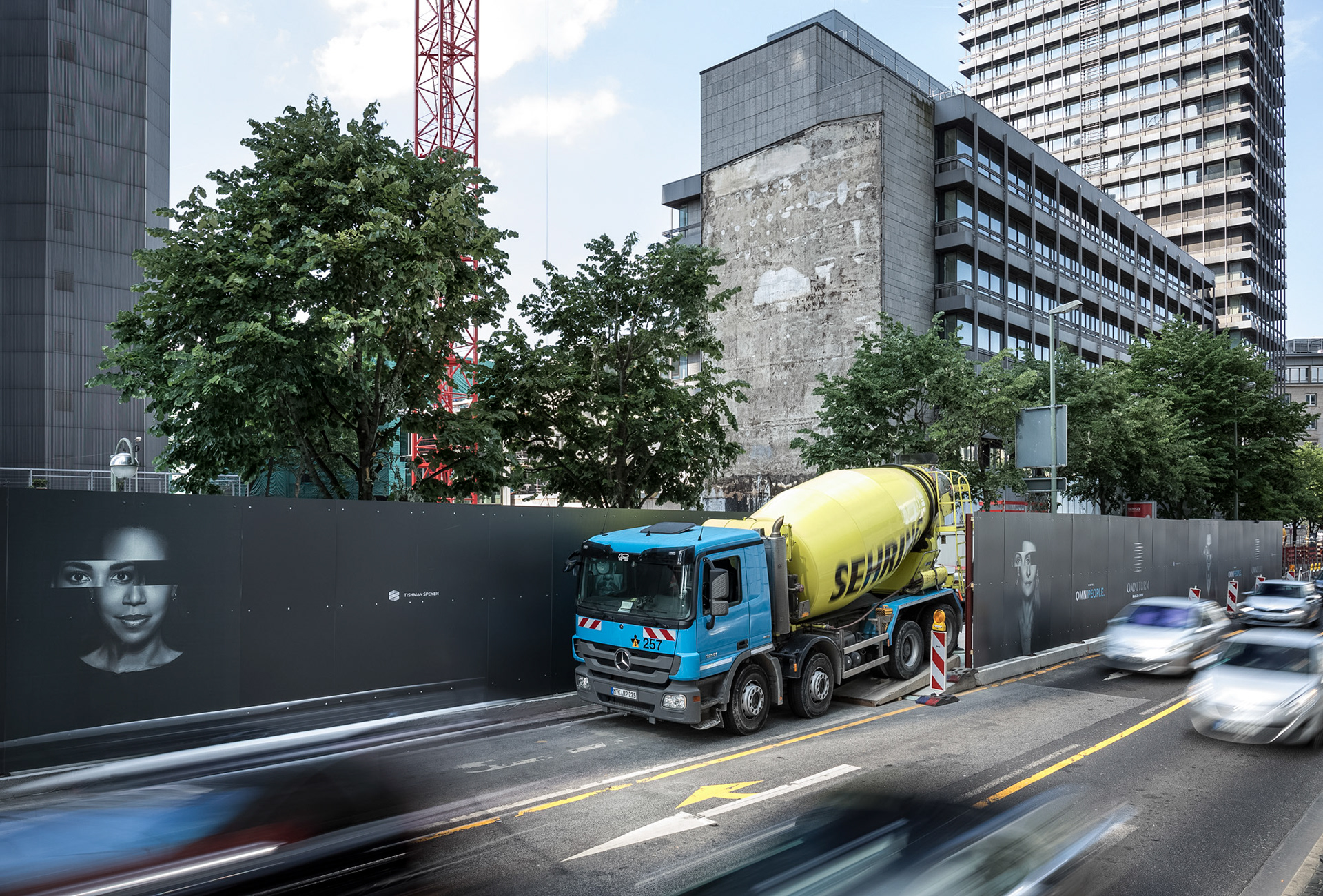 Fotodokumentation vom Bau des OmniTurms für Tishman Speyer