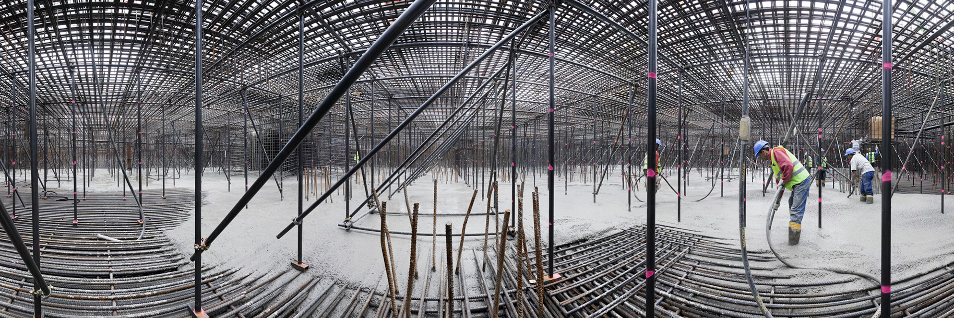 Fotodokumentation vom Bau des Tower 185 für CA Immo