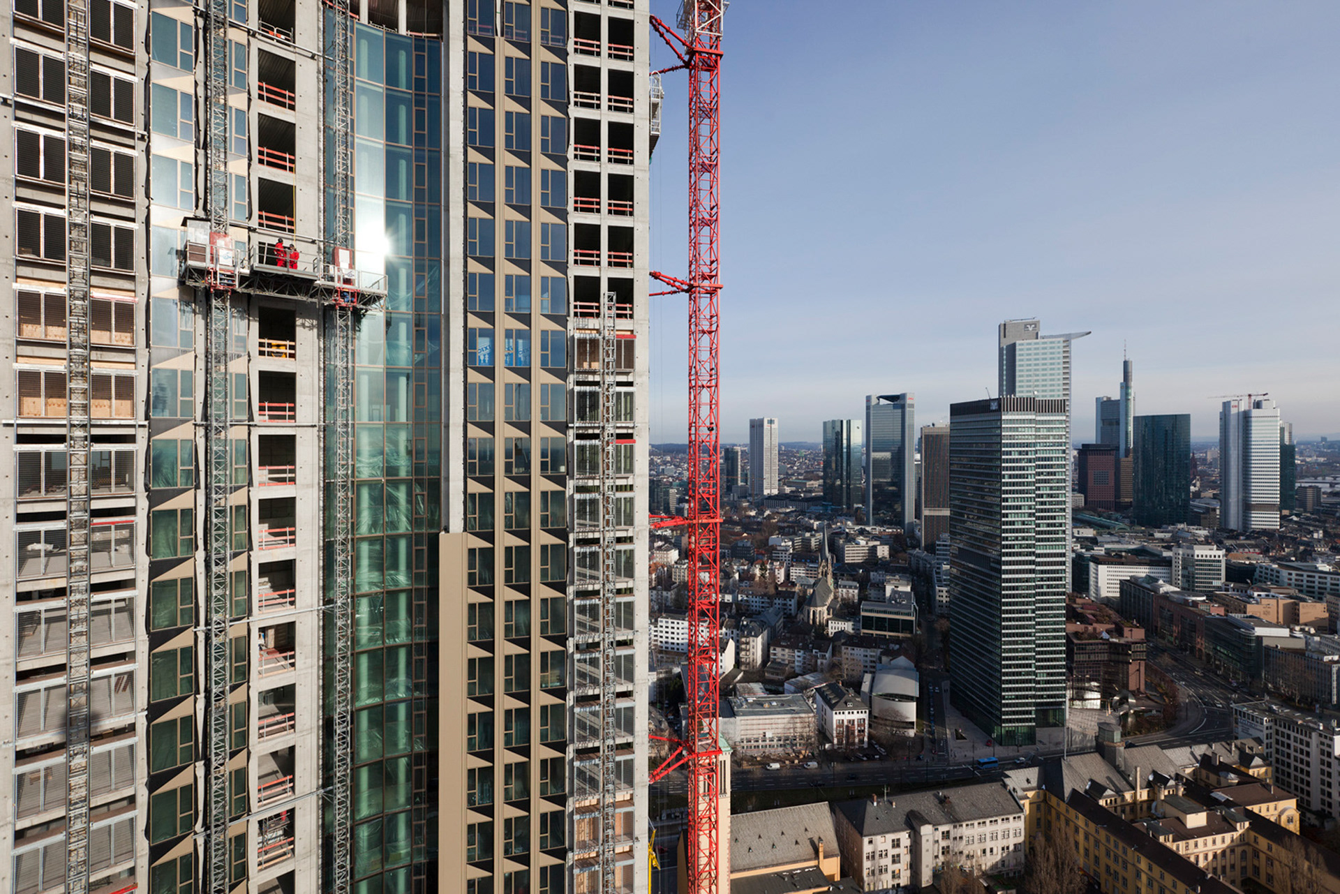 Fotodokumentation vom Bau des Tower 185 für CA Immo