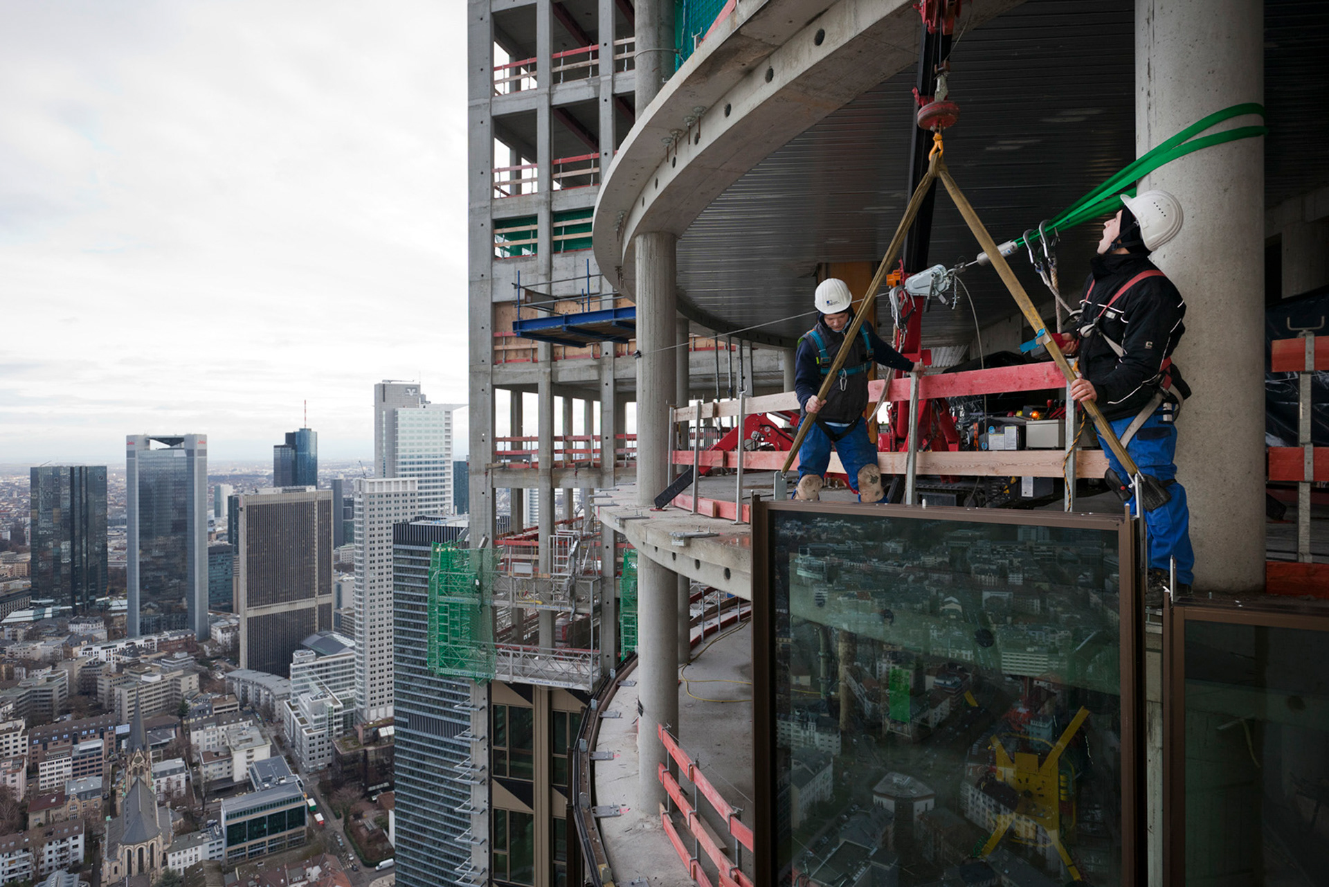 Fotodokumentation vom Bau des Tower 185 für CA Immo