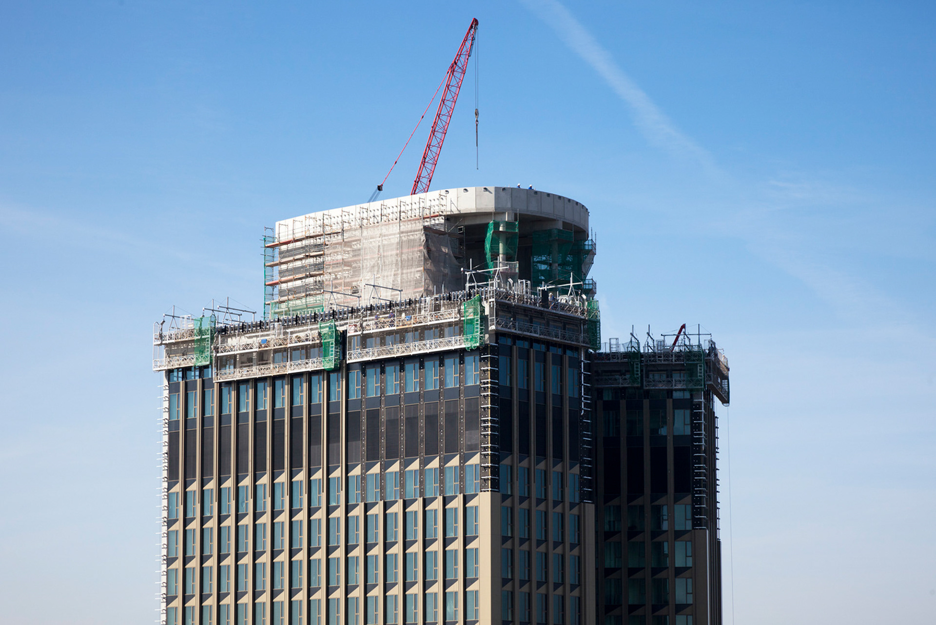 Fotodokumentation vom Bau des Tower 185 für CA Immo