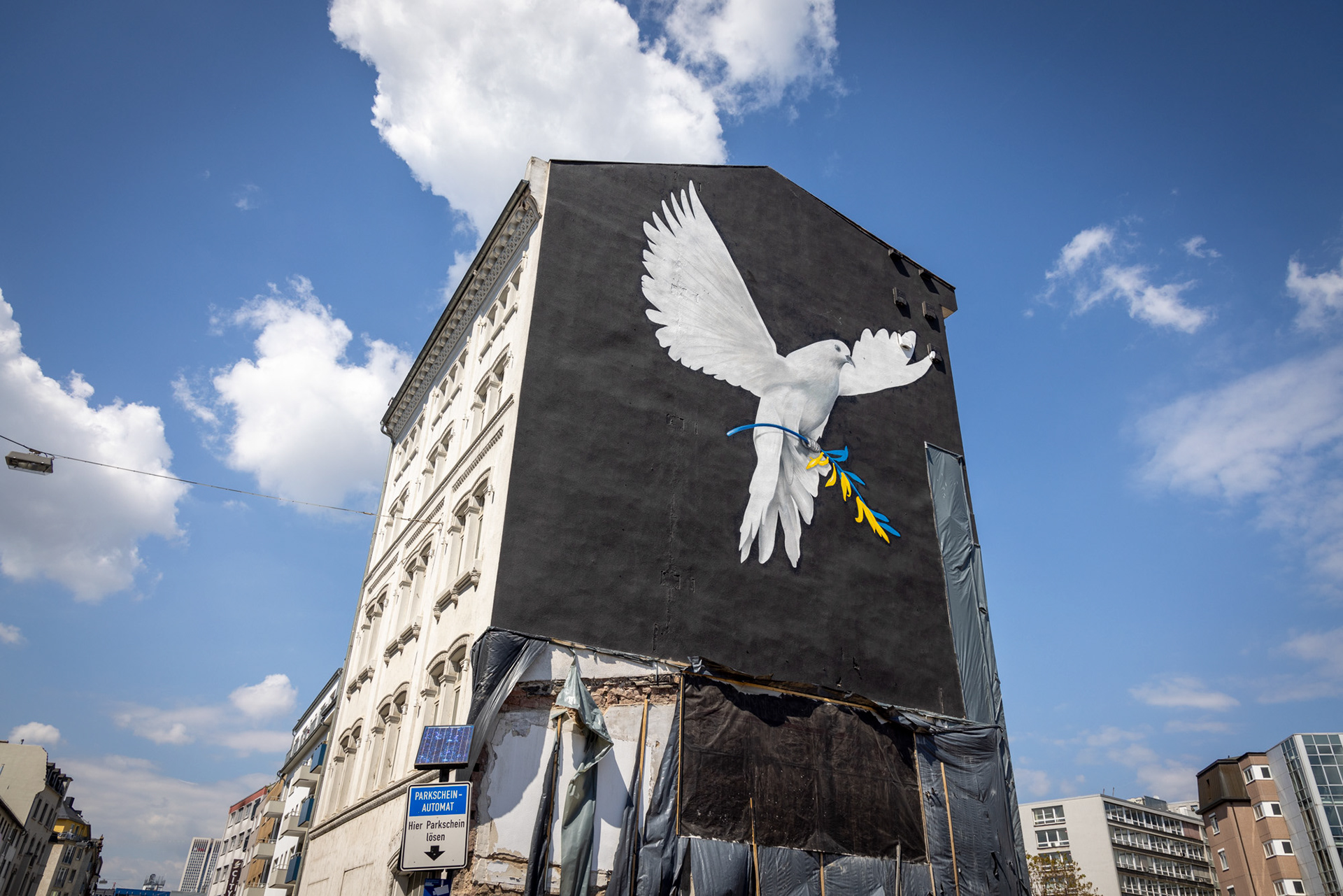 Wandbild 20m hoch, Künstler Justus Becker Allerheiligenstraße 20 Frankfurt