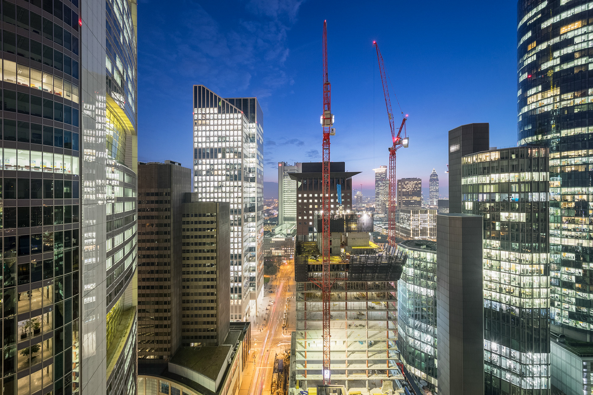 Fotodokumentation vom Bau des OmniTurms für Tishman Speyer