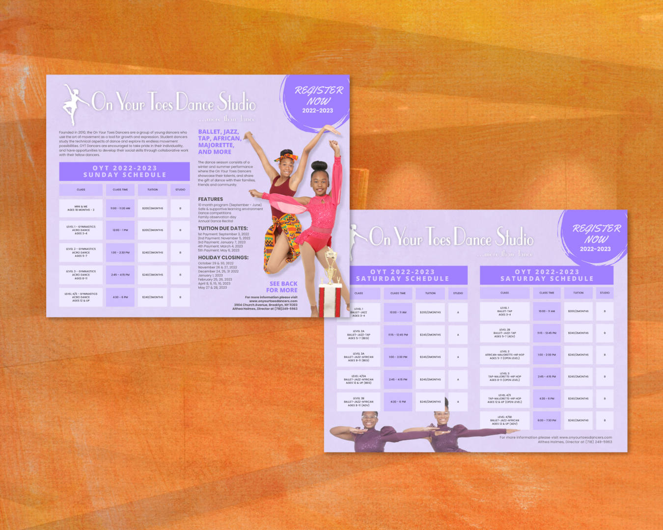 Class Schedule for Dance Studio