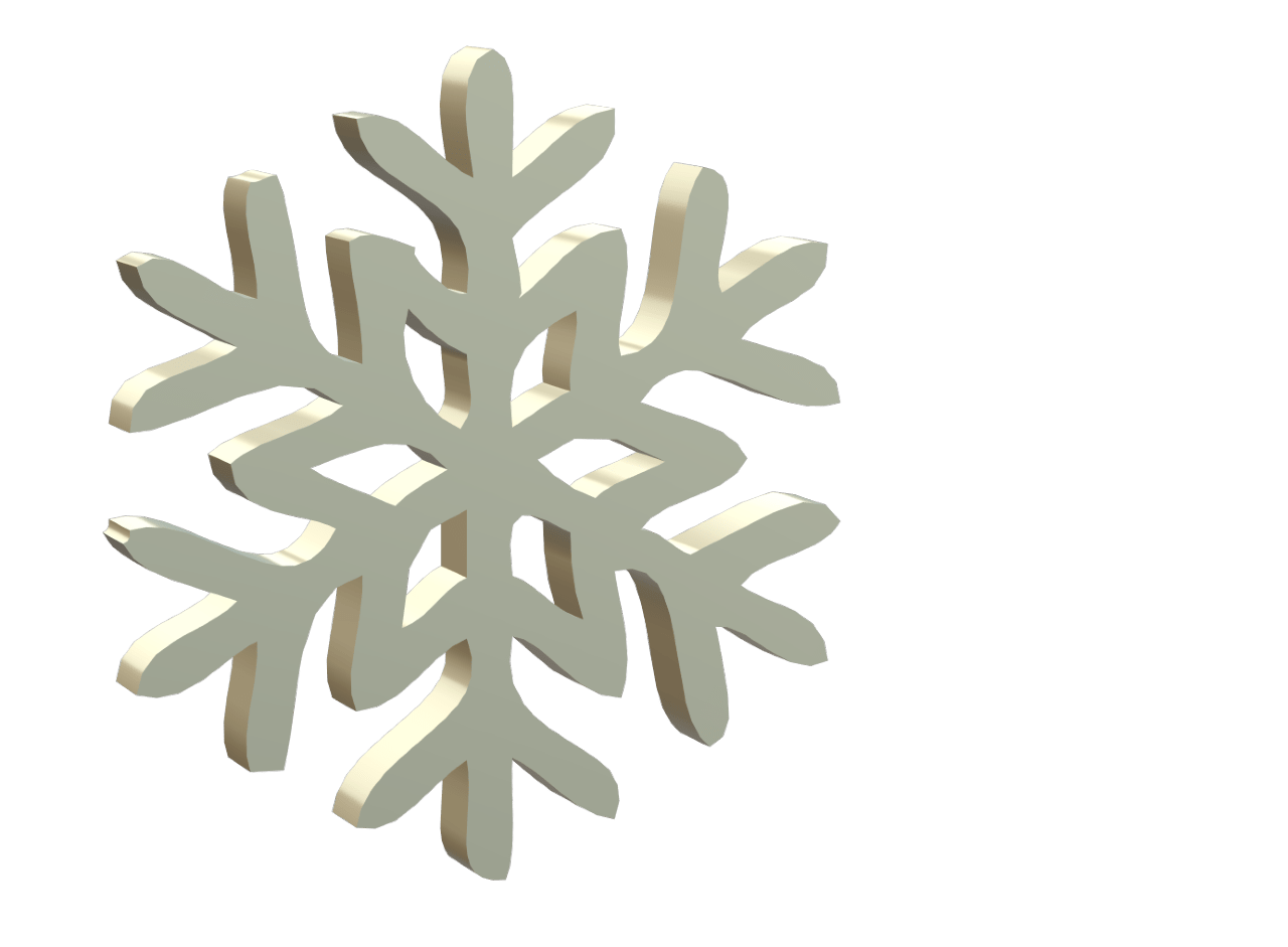 Copo de nieve blanco tridimensional aislado para decoración navideña. Protagonista del portafolio de Navidad.