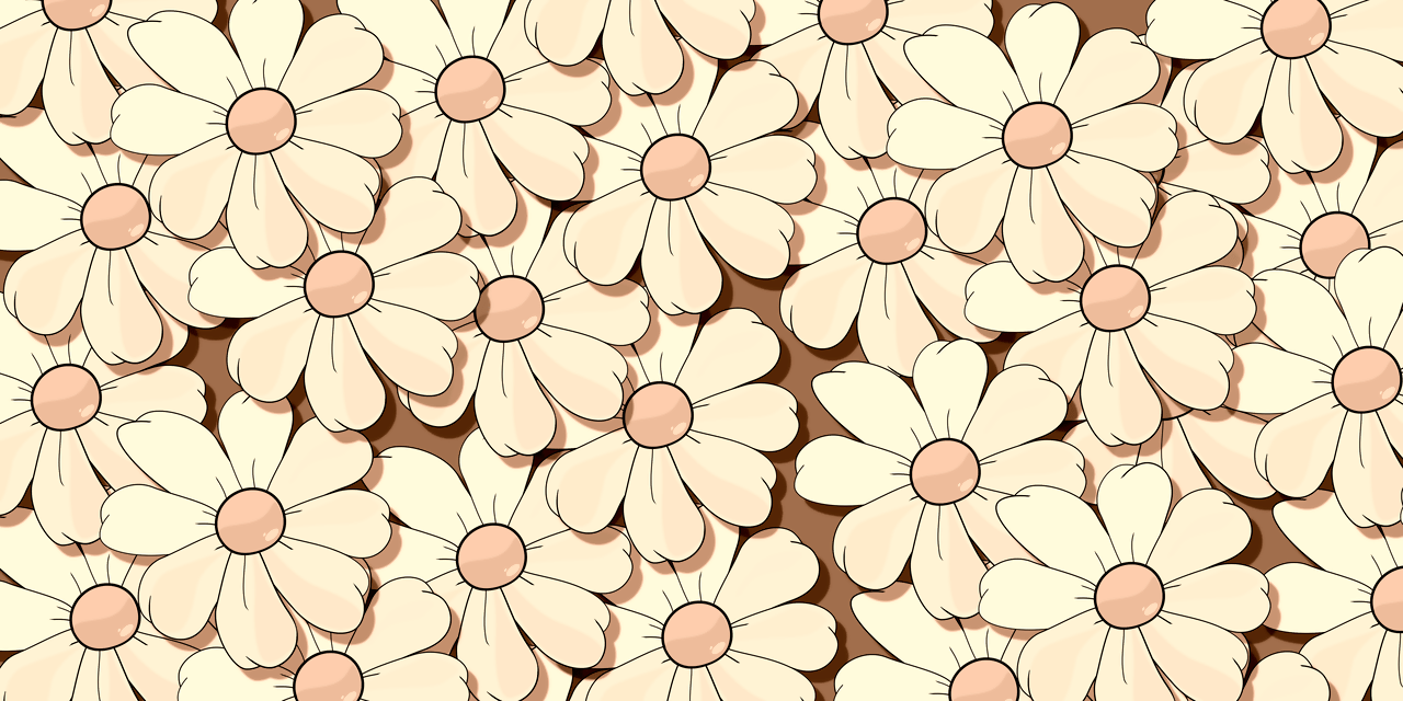 Estilo fondo de escritorio o pantalla. Wallpaper de margaritas ocupando toda la imagen en tono sepia u ocre. Royalty-free Margarita stock image