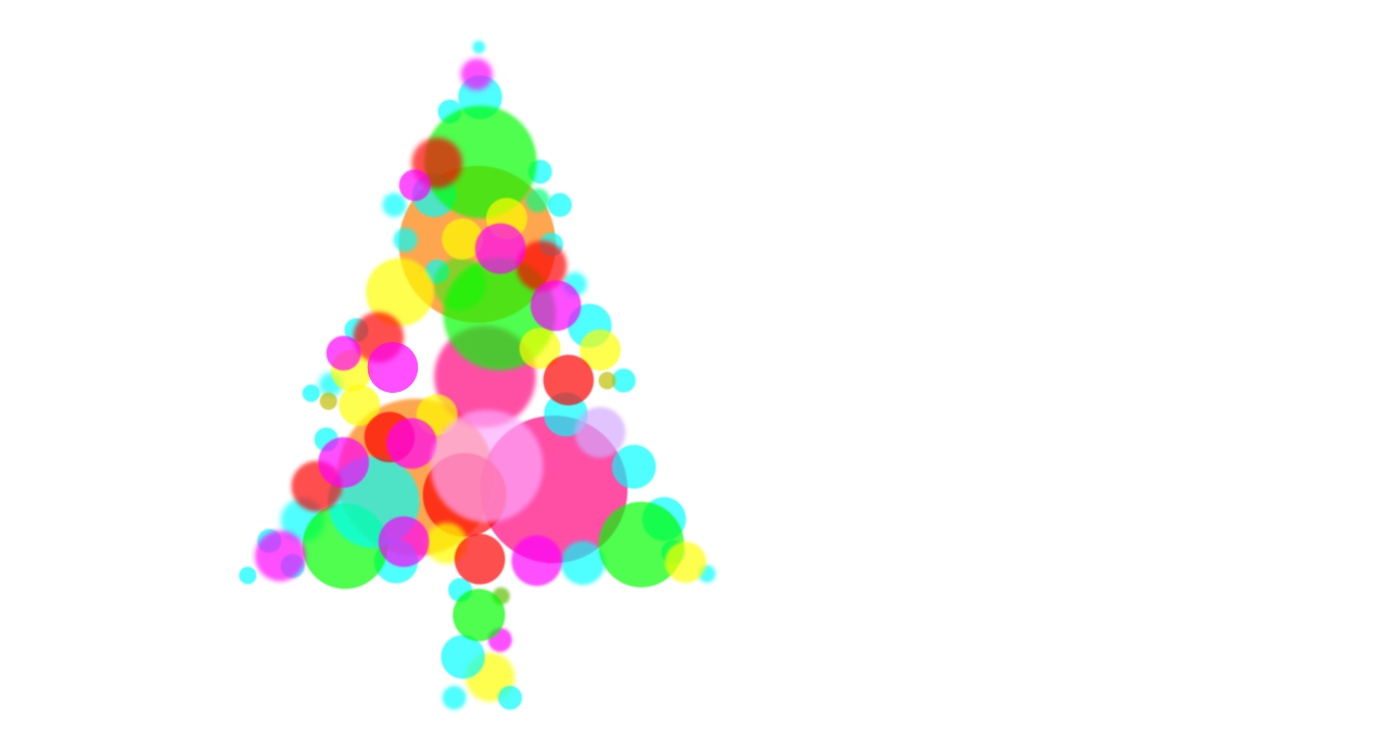 Las luces bokeh forman la silueta de un árbol navideño en fondo transparente. Archivo de stock estacional.