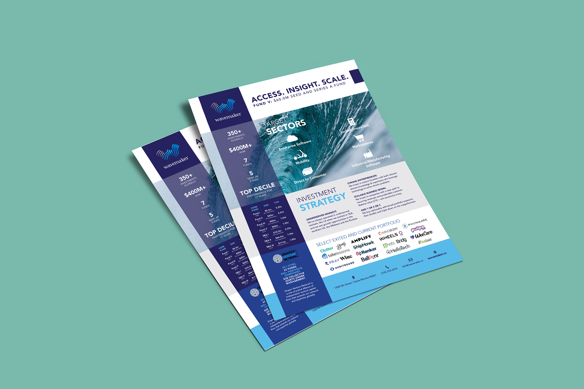 In addition to the annual report, I created this one page document that gives potential investors an overview of the fund. 