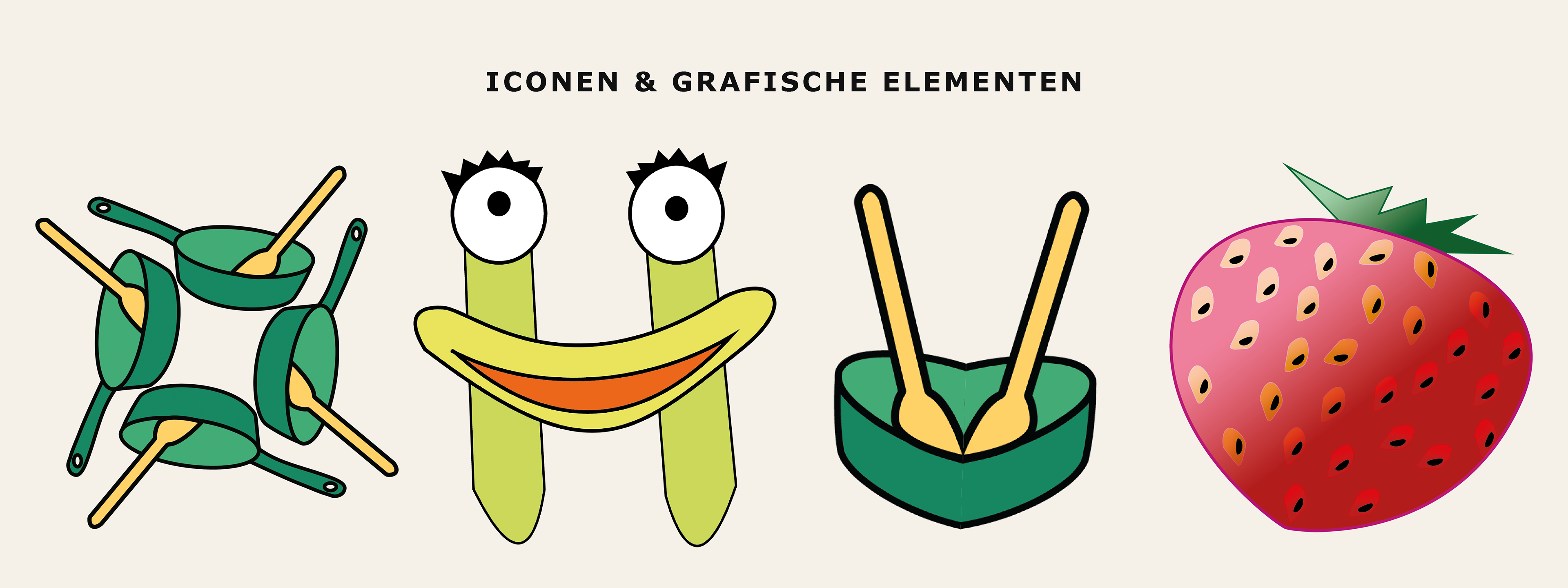 Set van iconen, pictogrammen en schaalbare vectorvormen