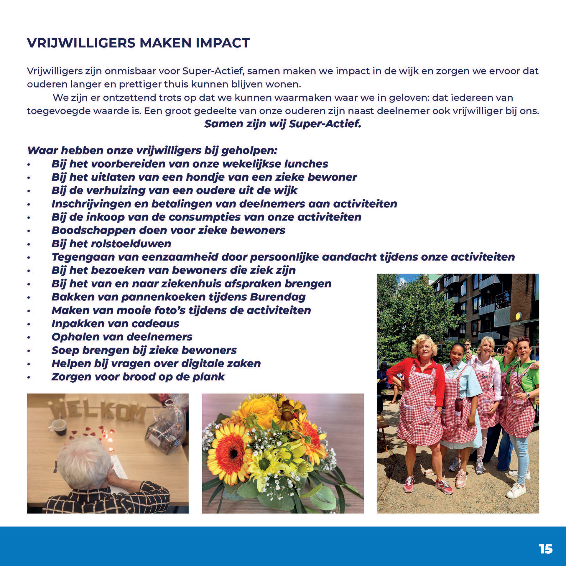 Editorial design in de blauwe huisstijl van Super-Actief