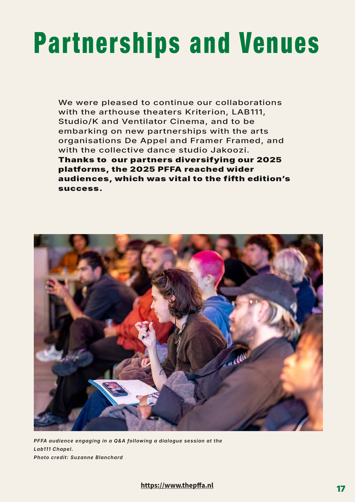 Editorial design van het 24 pagina’s tellende Jaarverslag 2025 voor het Palestinian Film Festival Amsterdam