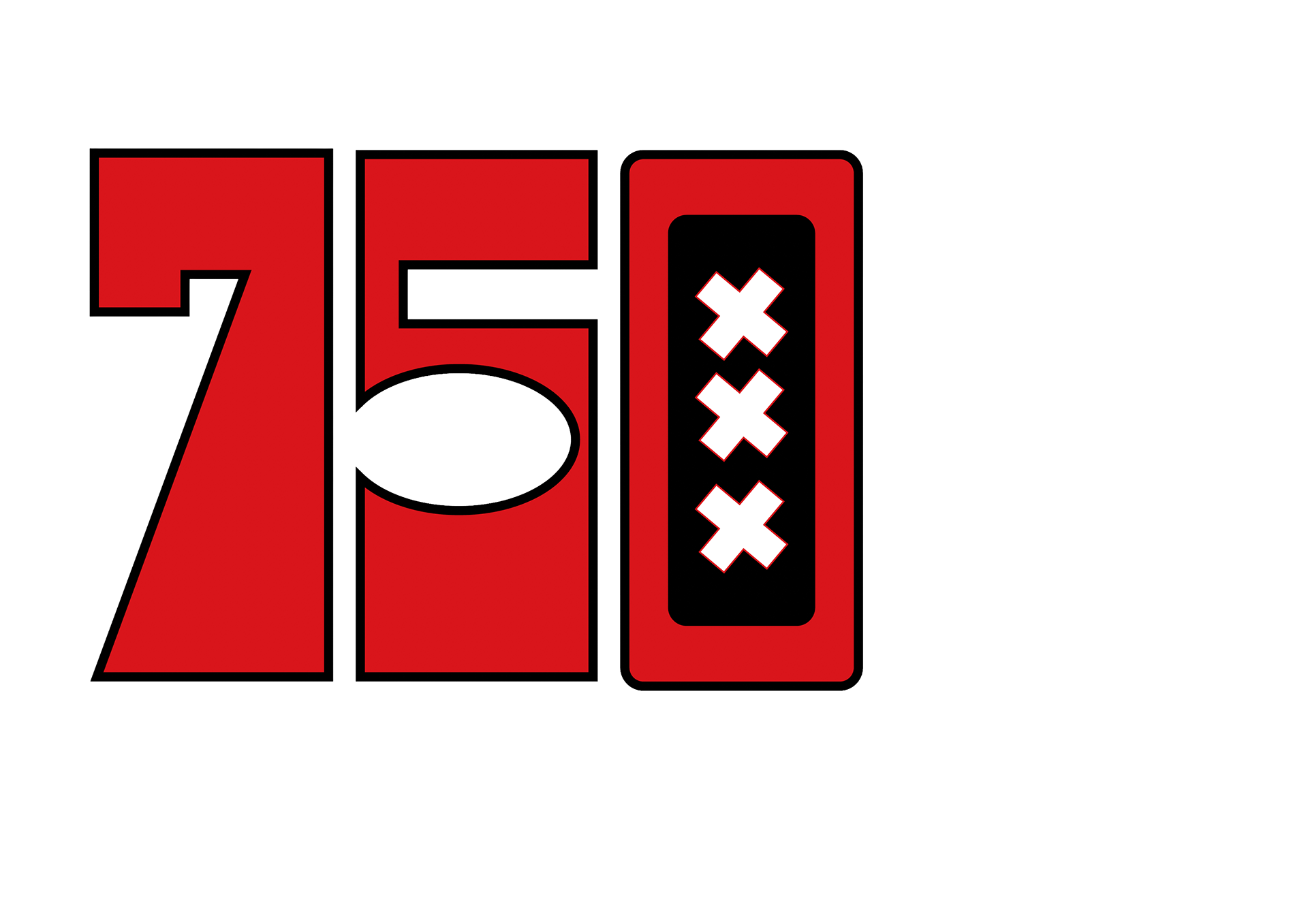 Logo voor het 750-jarig jubileum van Amsterdam.