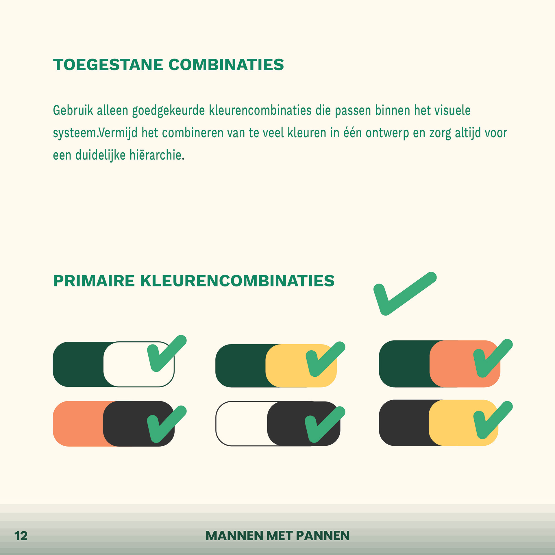 Kleurenpalet voor de visuele identiteit van Mannen met Pannen