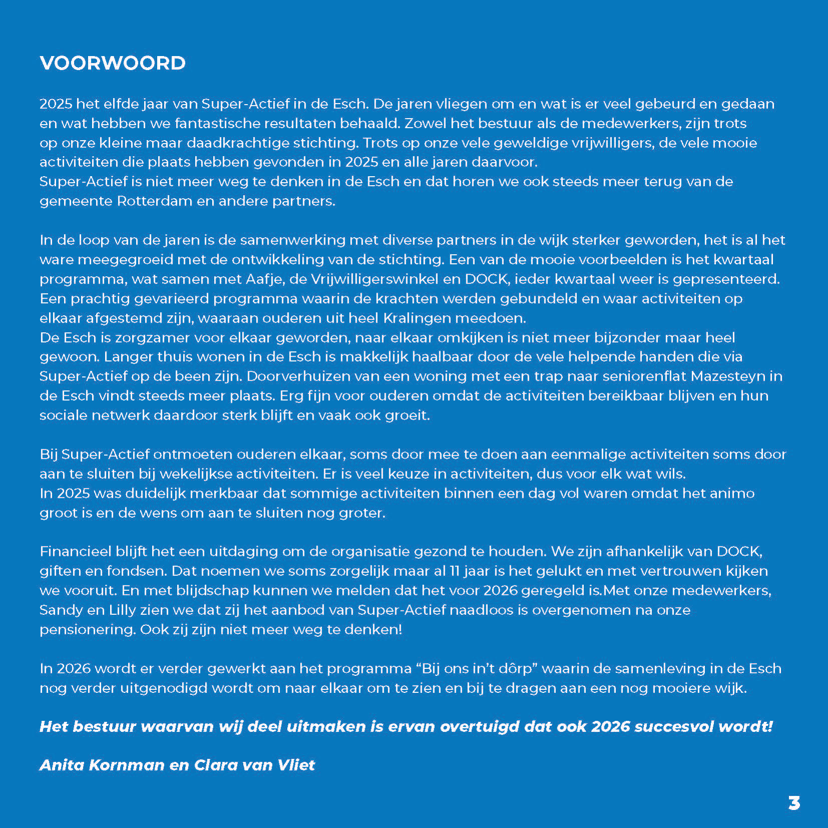 Binnenpagina’s van het Super-Actief Jaarbulletin