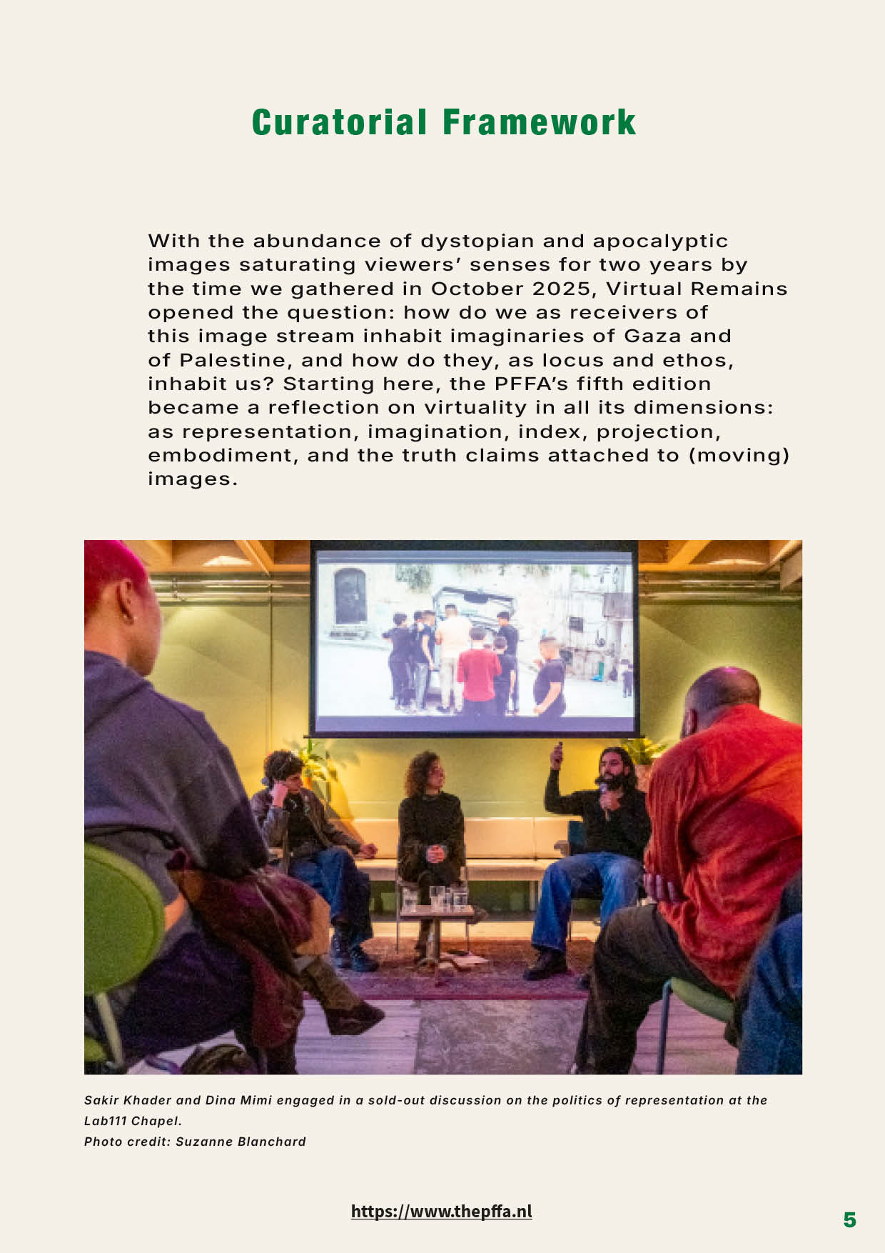 Editorial design van het 24 pagina’s tellende Jaarverslag 2025 voor het Palestinian Film Festival Amsterdam