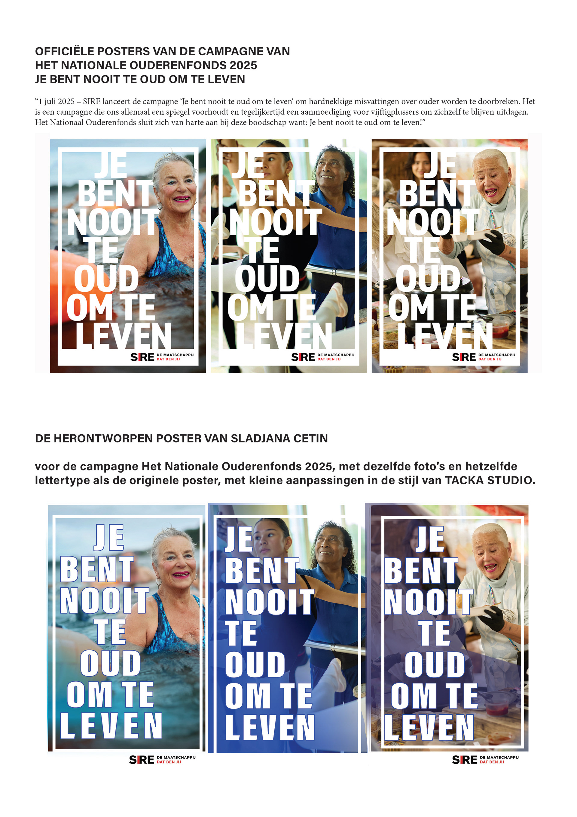 Conceptueel herontwerp campagneposter voor actieve 50-plussers