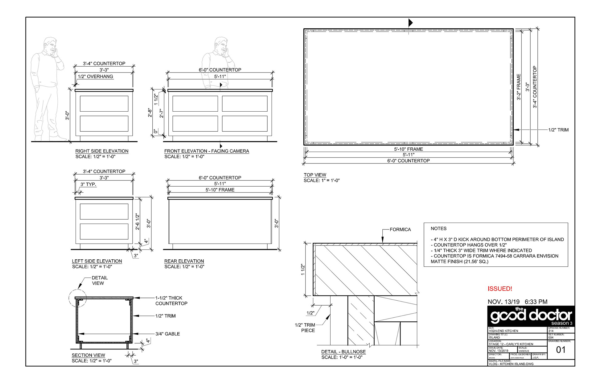 Kitchen island.